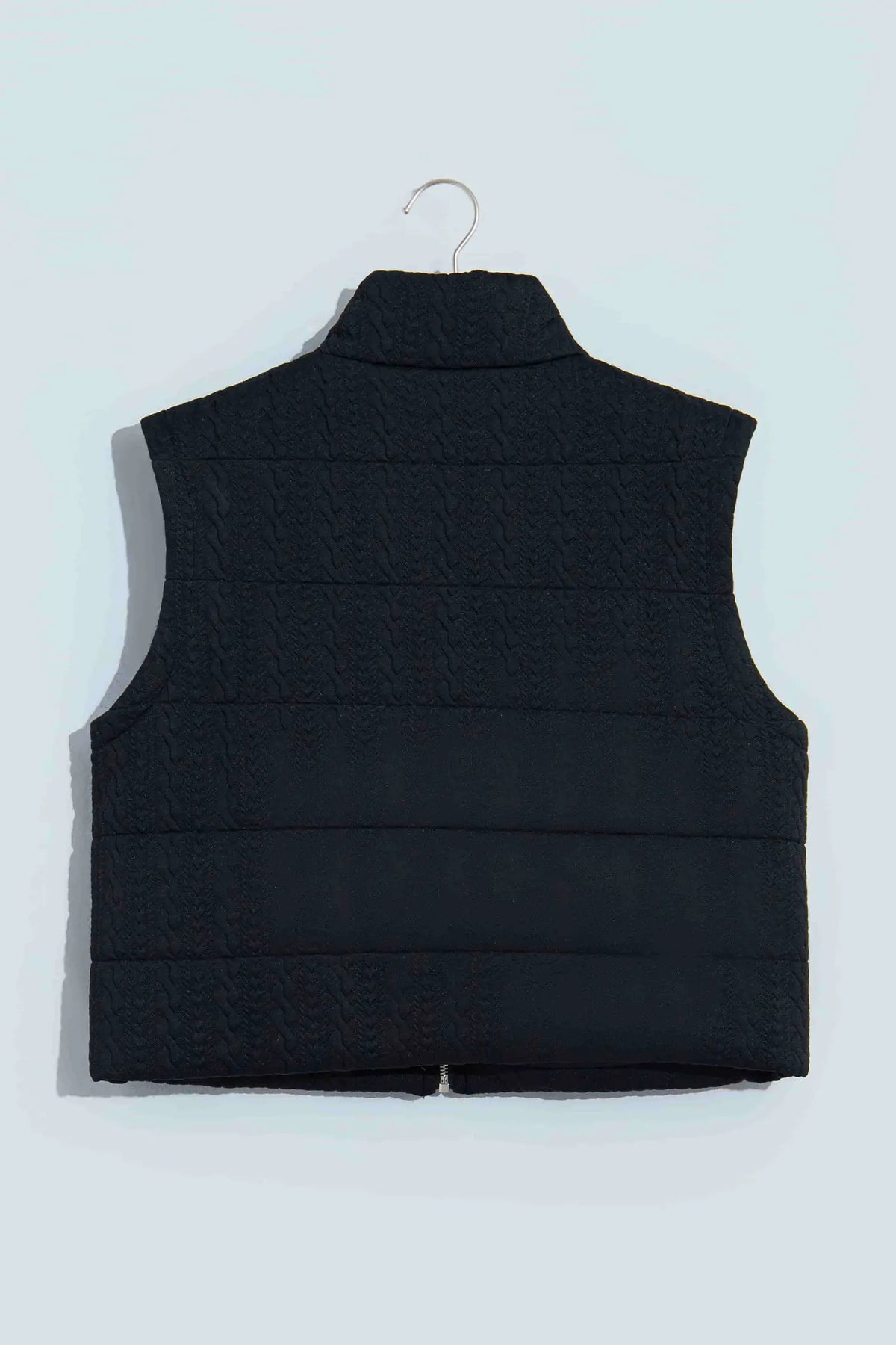 Quilted Stand-Neck Zipper Vest