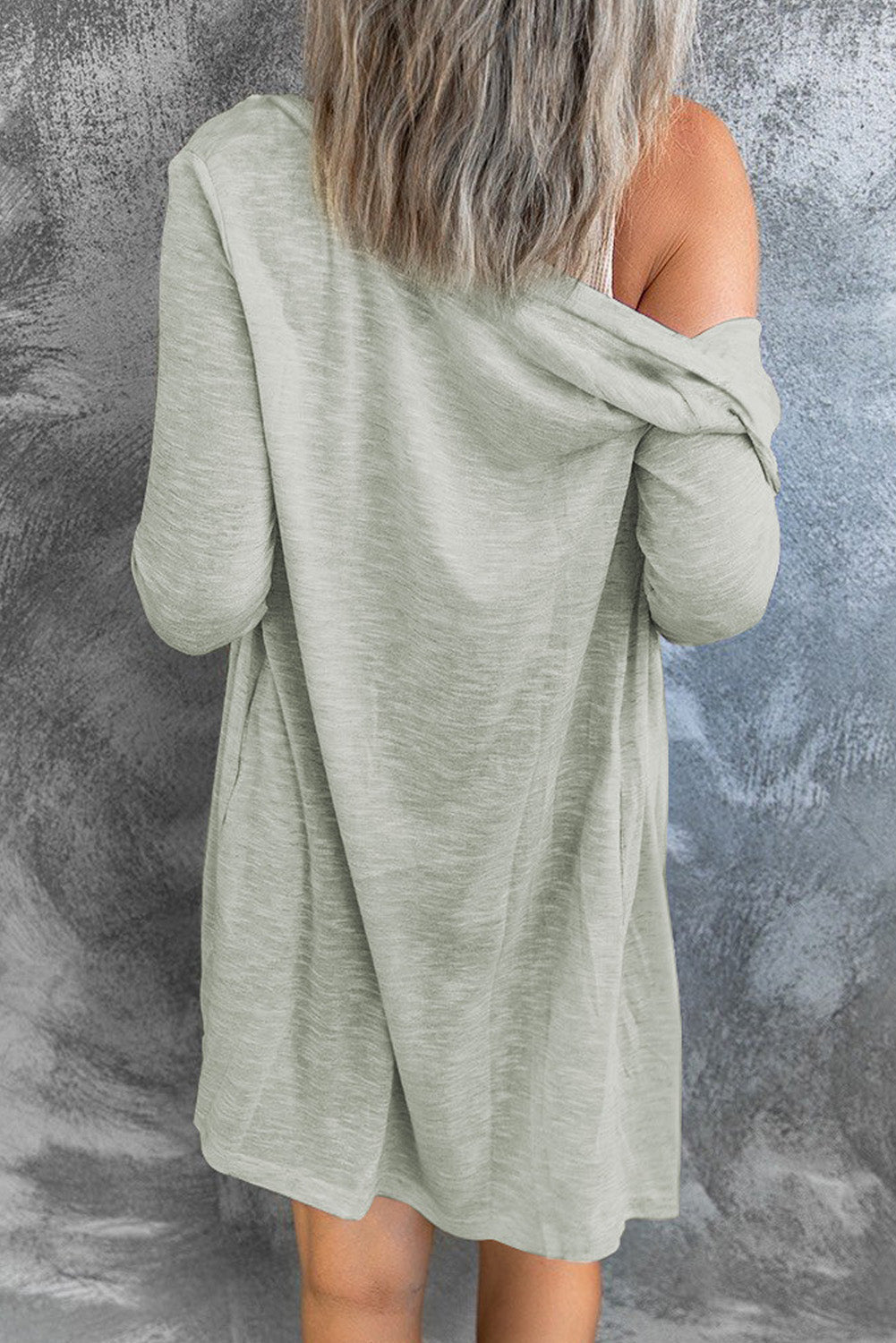 Black Solid Colour Open-Front Buttons Cardigan eAura
