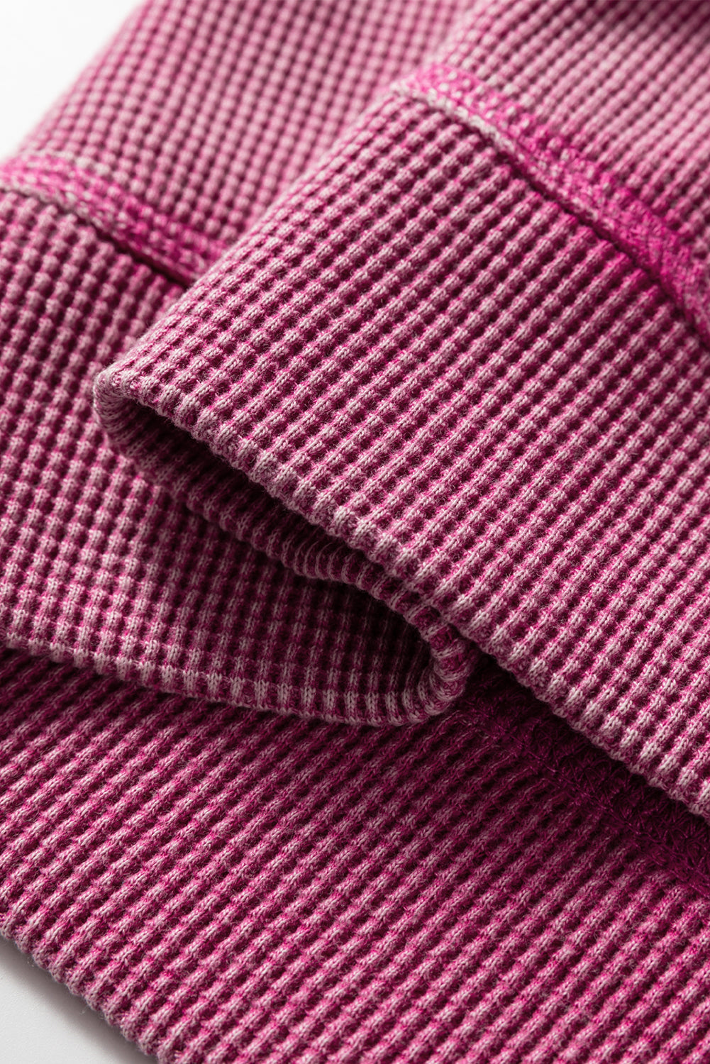 Waffle Textured Long Sleeve Loose Top - eAura