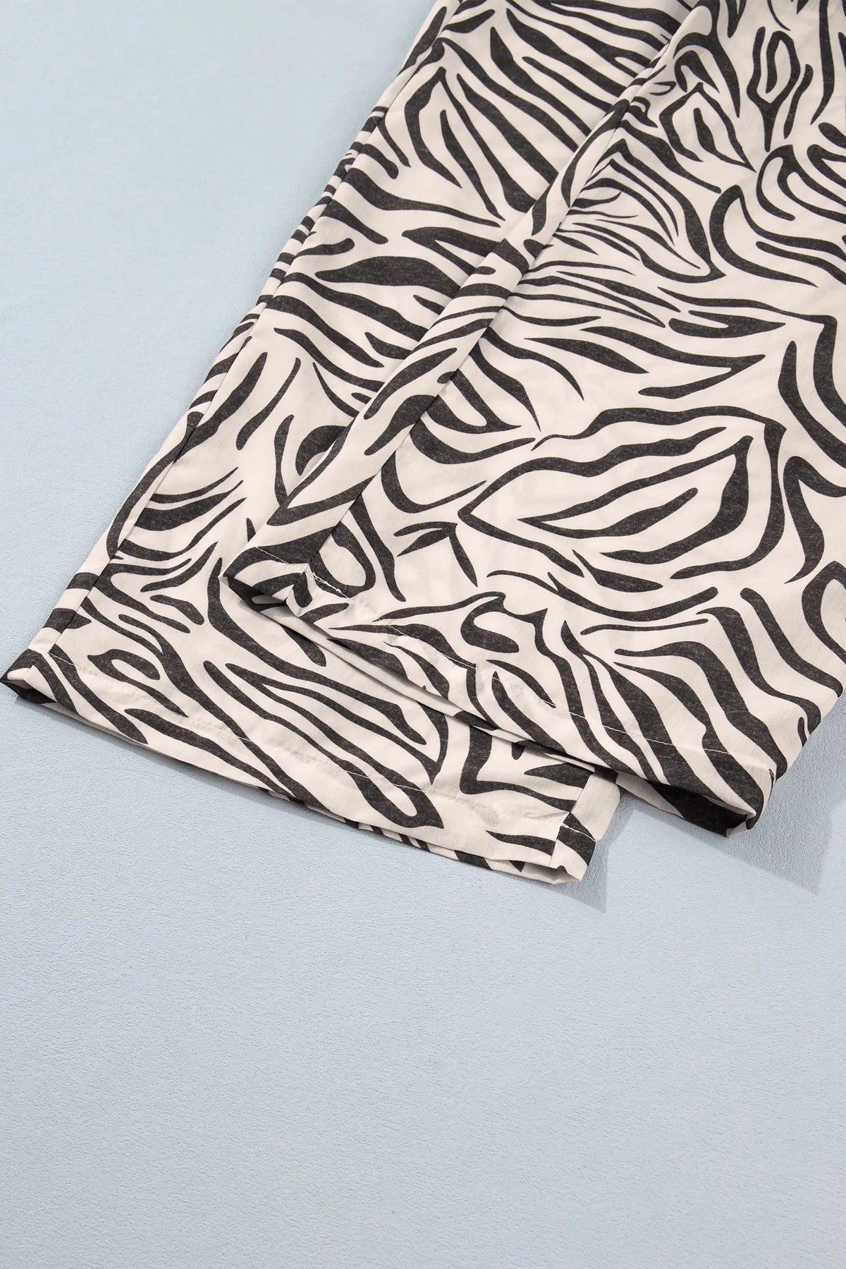 Western Print Zebra Pattern Elastic Waist Pocket Full-Length Pants – Multicolour