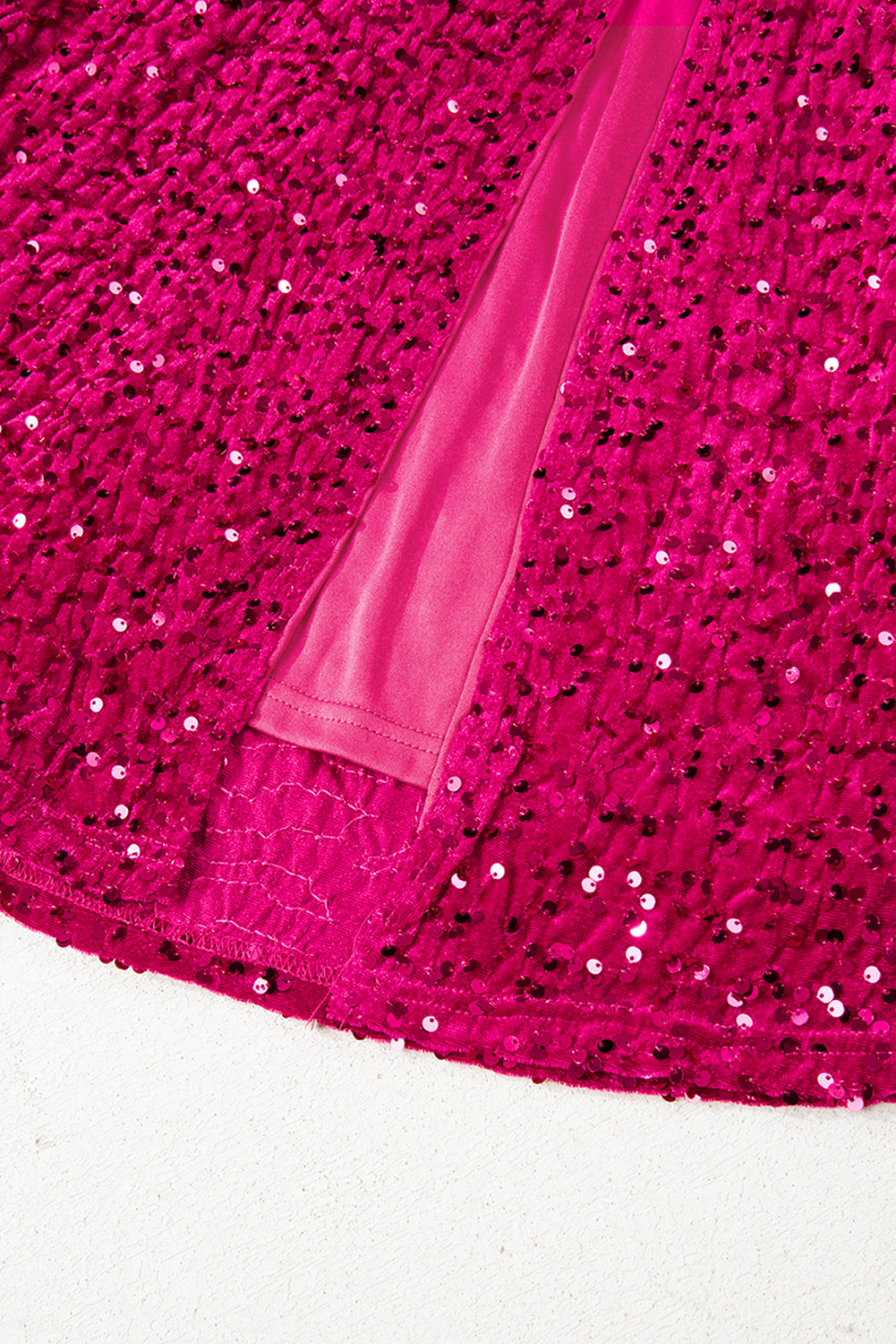Pink One Shoulder Thigh High Split Bodycon Sequin Gown eAura