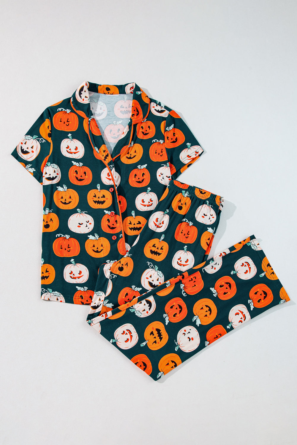 Halloween Pattern Short Sleeve Shirt Pyjama Set eAura
