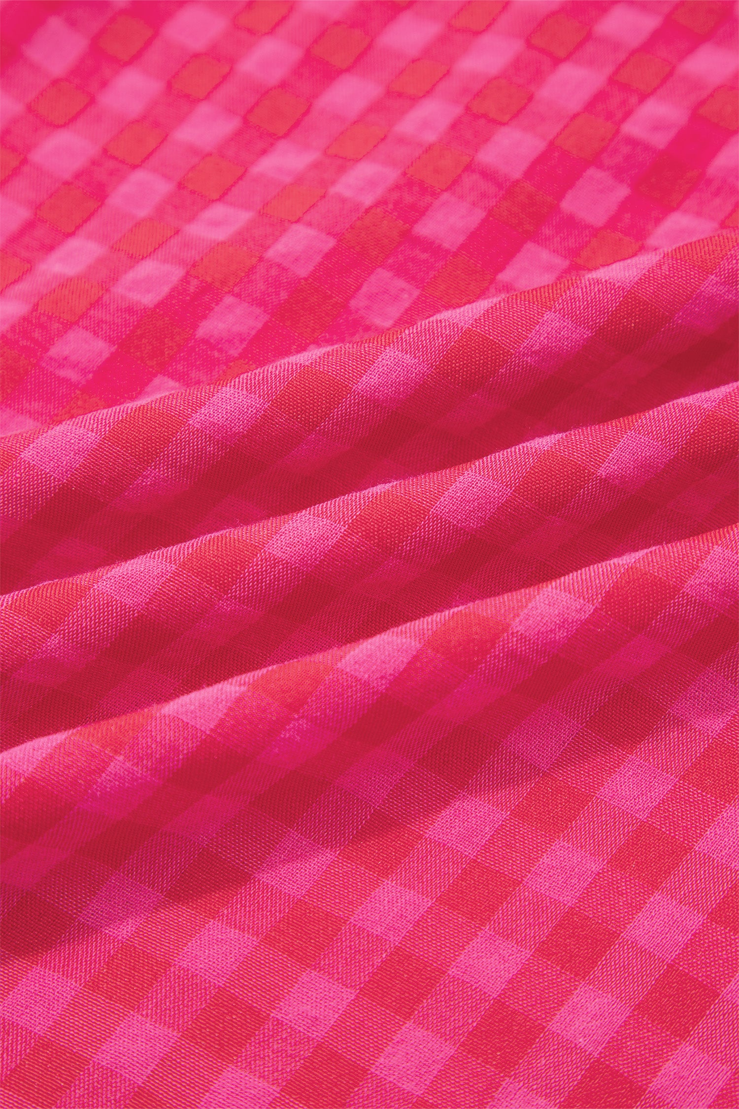 Red Plaid Square Neck Fit-and-Flared Vacation Sundress