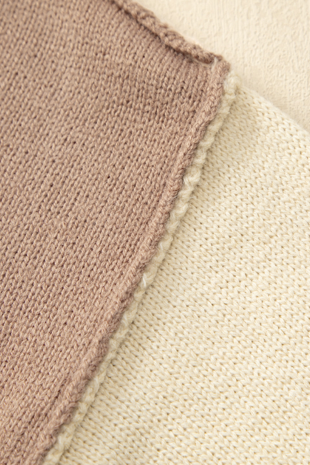 Colour Block Turtle Neck Drop Shoulder Knit Sweater Dear-Lover Dropshipping