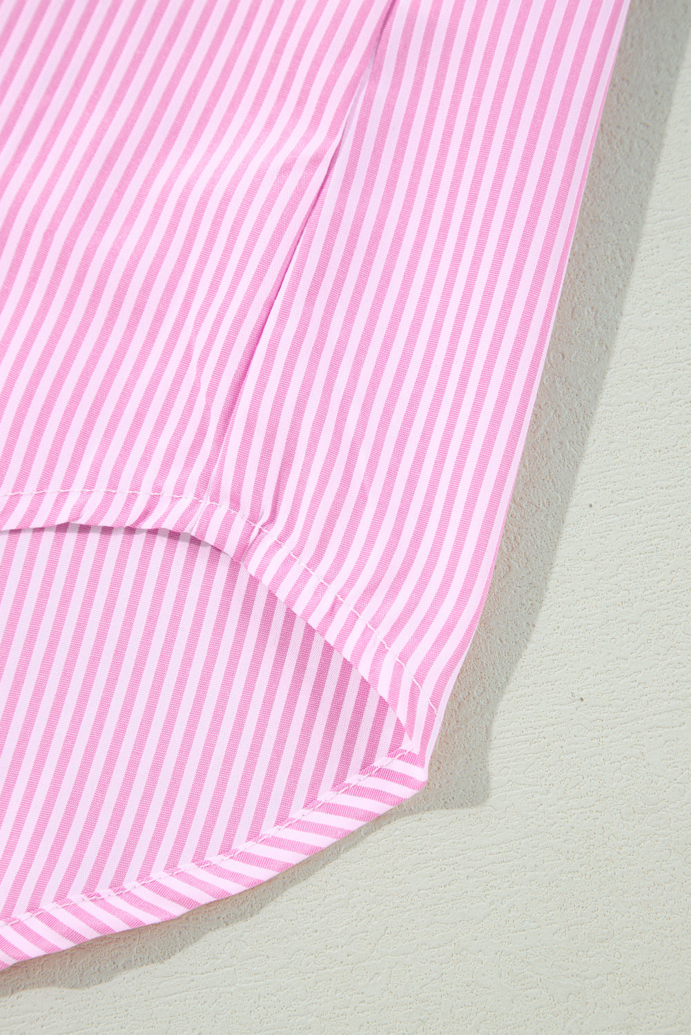 Pink Stripe Print Colourblock Plus Size Shirt BB Fashion Outlet