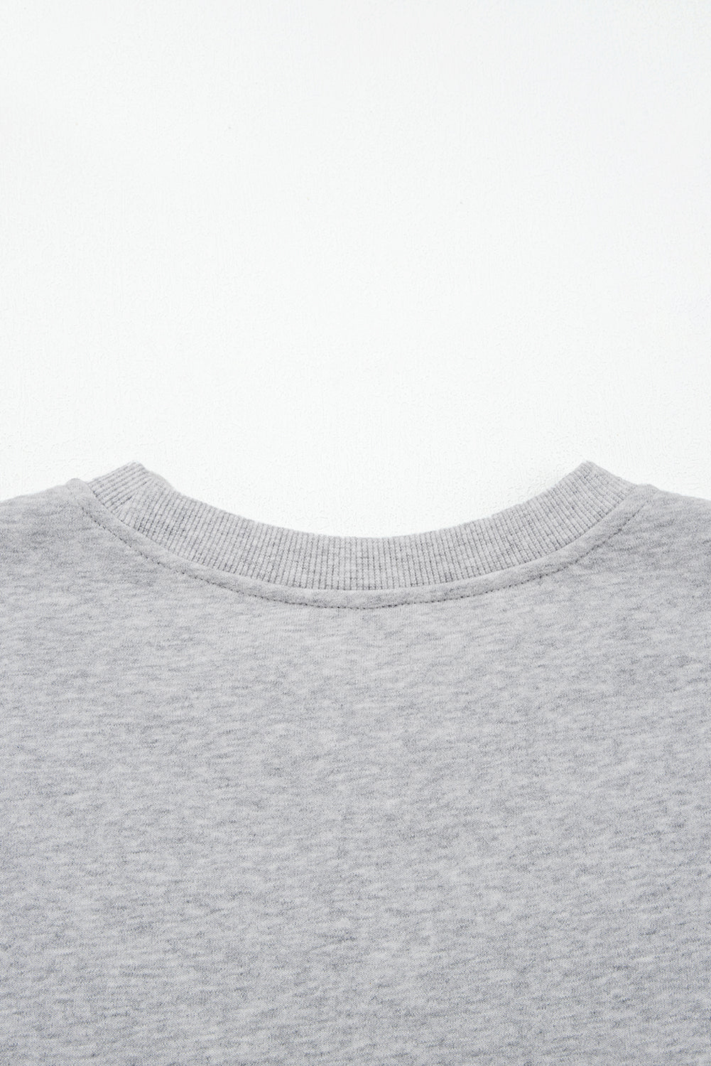 Light Grey Contrast Bow Applique Drop Sleeve Round Neck Sweatshirt eAura