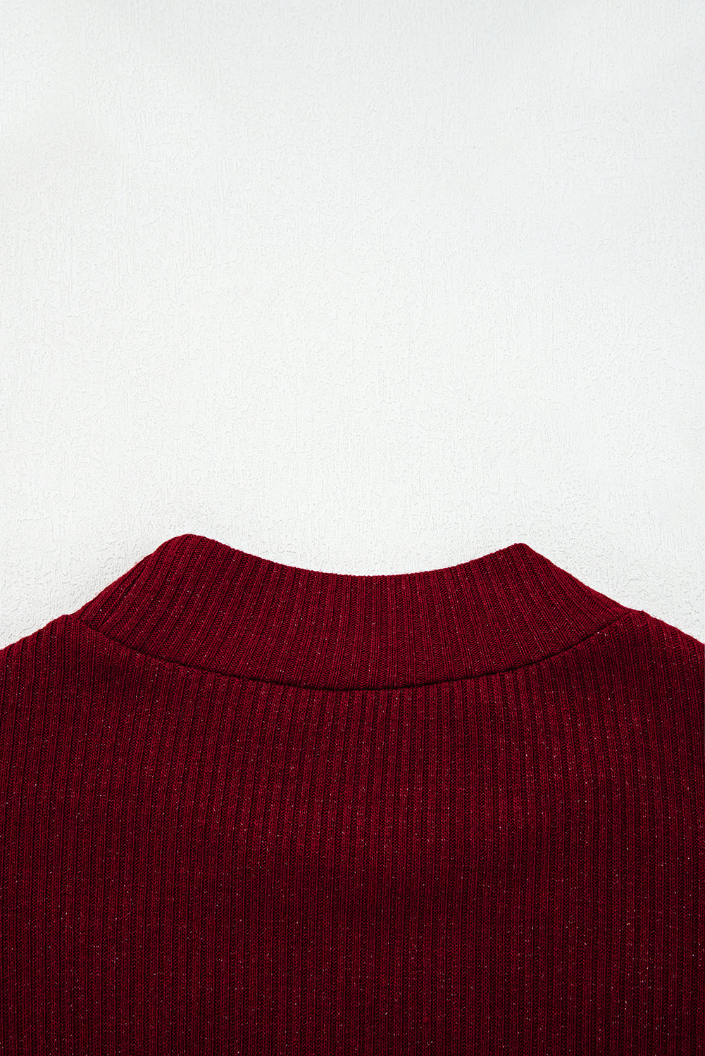 Red Dahlia Metal Ribbed Knit Long Sleeve Slim Fit Top - eAura
