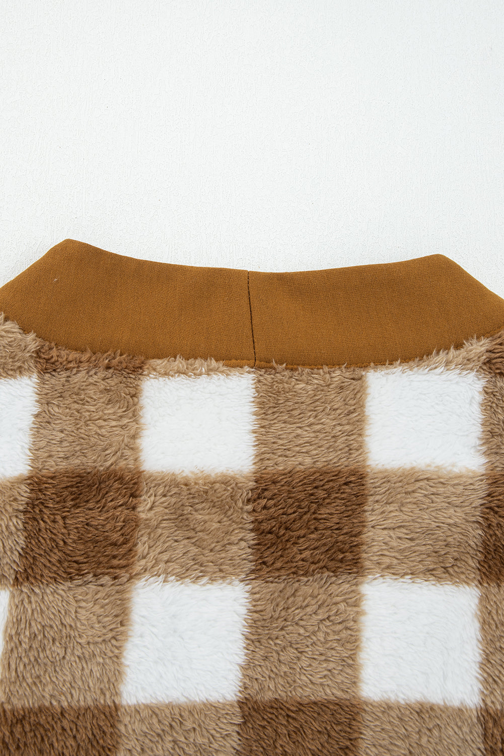 Checkered Sherpa Oversized Cardigan with Pockets - eAura