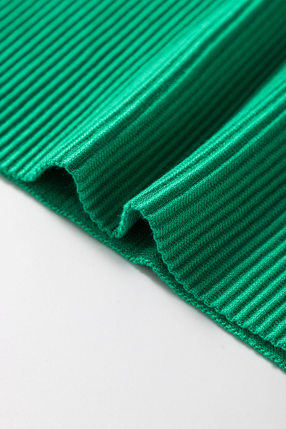 Dark Green Ribbed Criss Cross Halter Neck Sheath Sweater Tank Top eAura