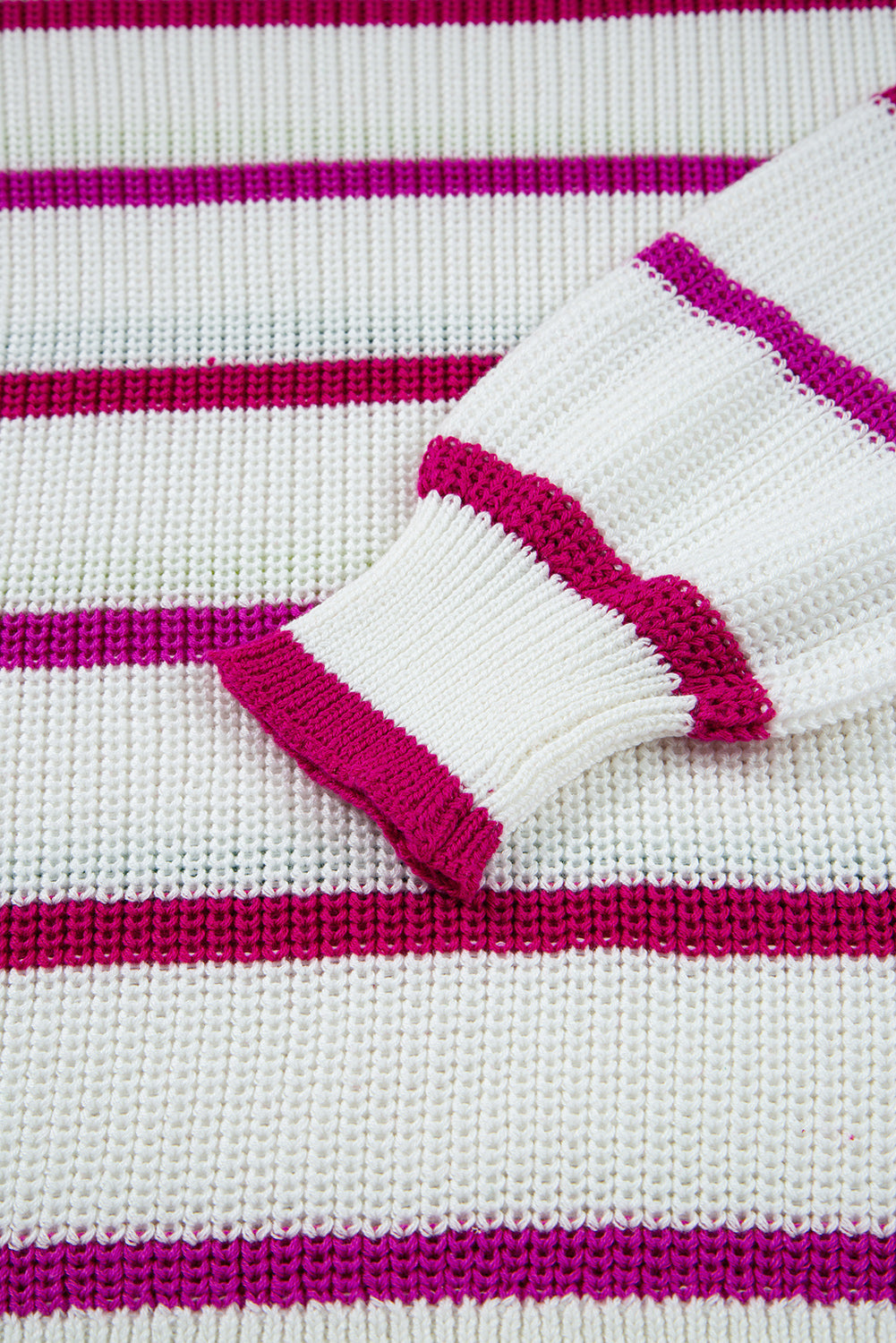 Stripe Drop Shoulder Crew Neck Sweater Contrast Colour eAura