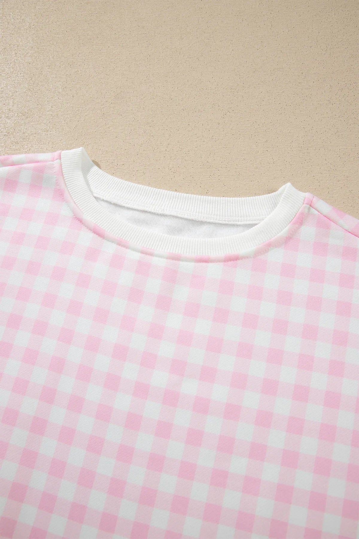 Plaid Long Sleeve Two Piece Pant Set – Pink