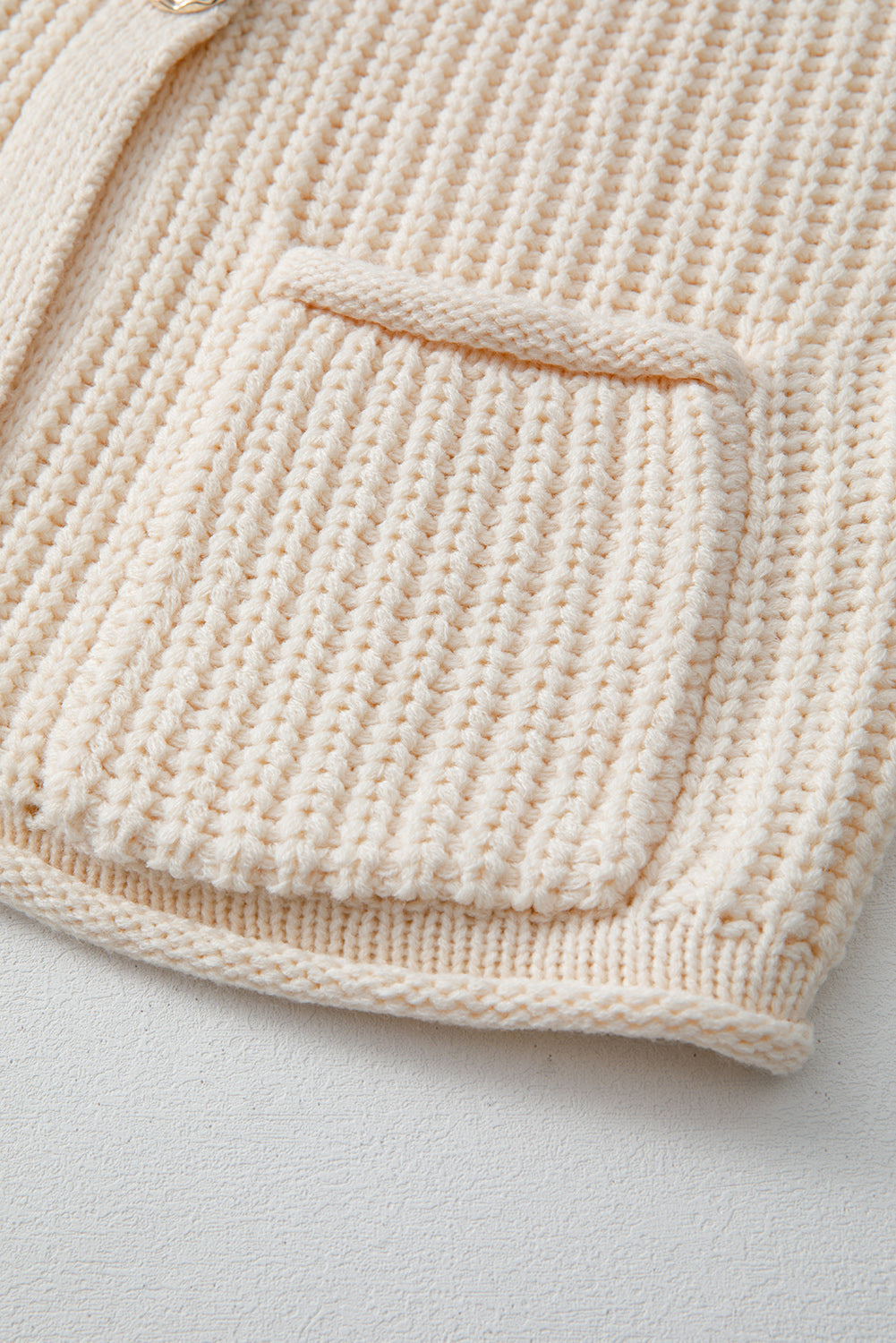 White Solid Textured Knit Side Pockets Buttoned Sweater Vest eAura