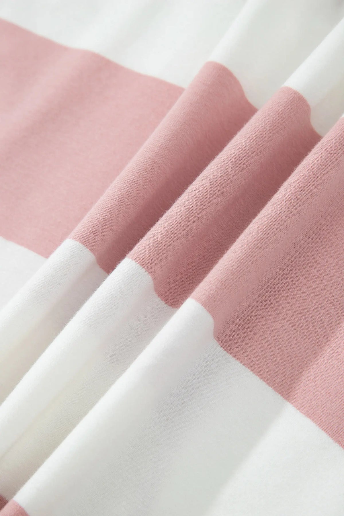 Half Zip Bracelet Sleeve Top Casual Short Set – Pink Stripe