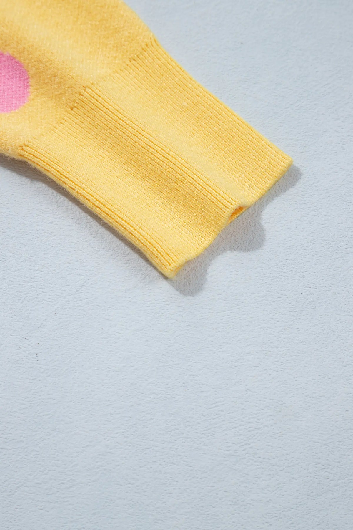 Casual Polka Dot Button Front Long Sleeve Sweater Cardigan – Yellow