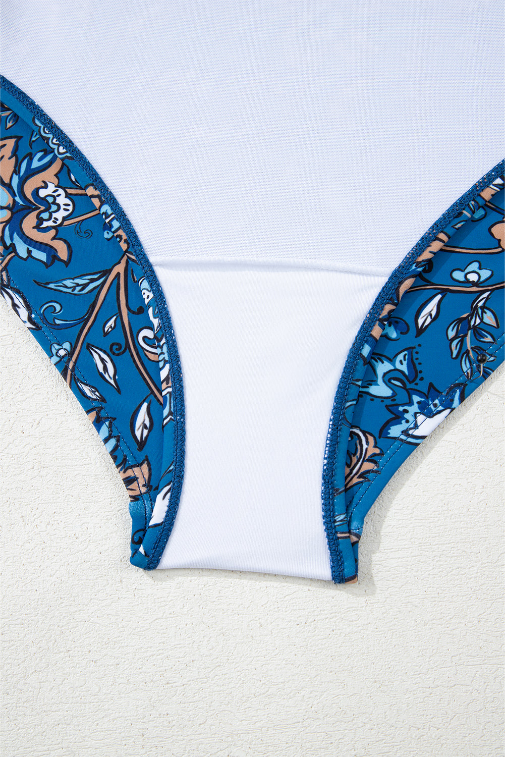 Sky Blue Floral Printed Ruffle Removable Strap One Piece Swimsuit eAura