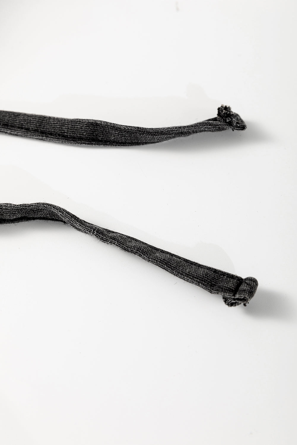 Black Mineral Wash French Terry High Waist Casual Shorts eAura