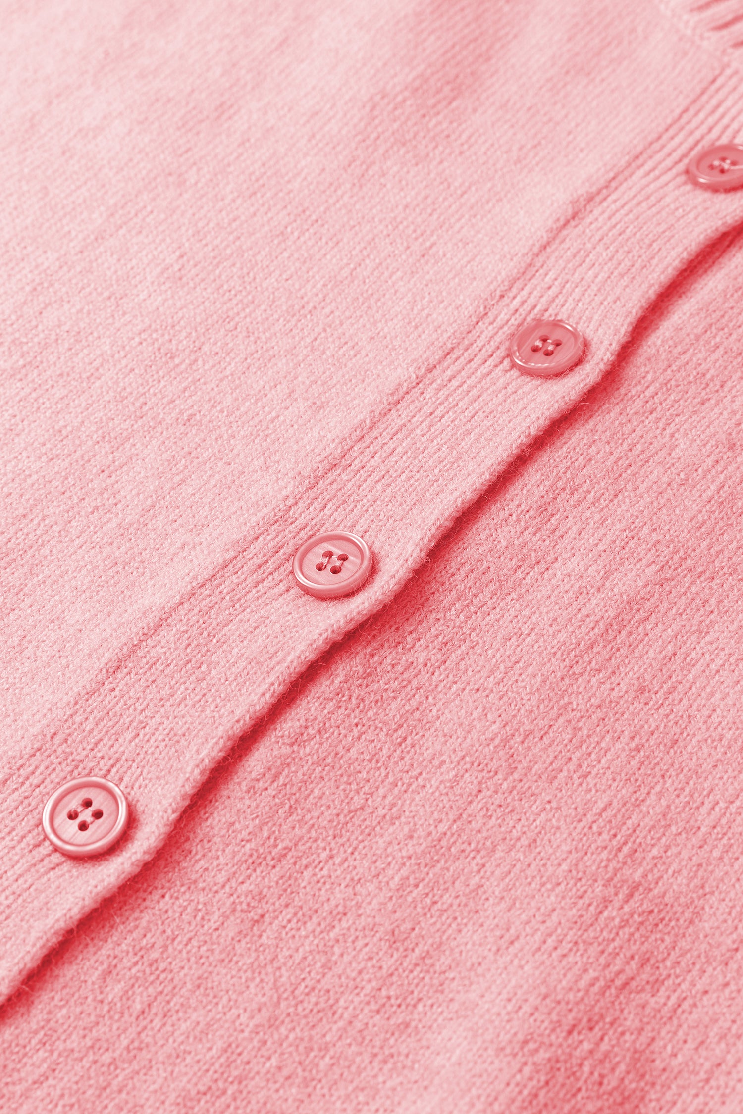 3/4 Sleeve Boxy Knit Button-Down Sweater Cardigan