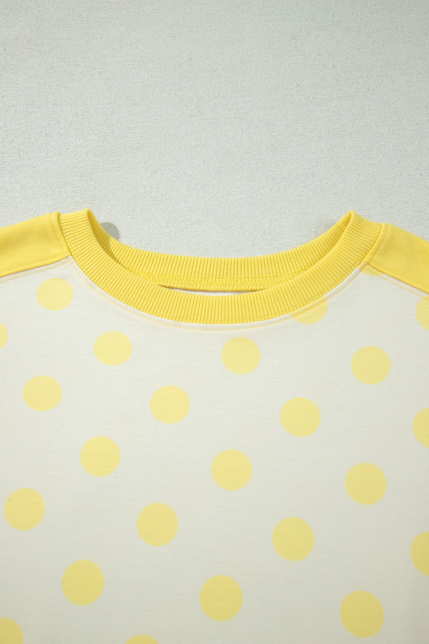 Color Block Patchwork Polka Dot Wide Leg Pant Set – Yellow