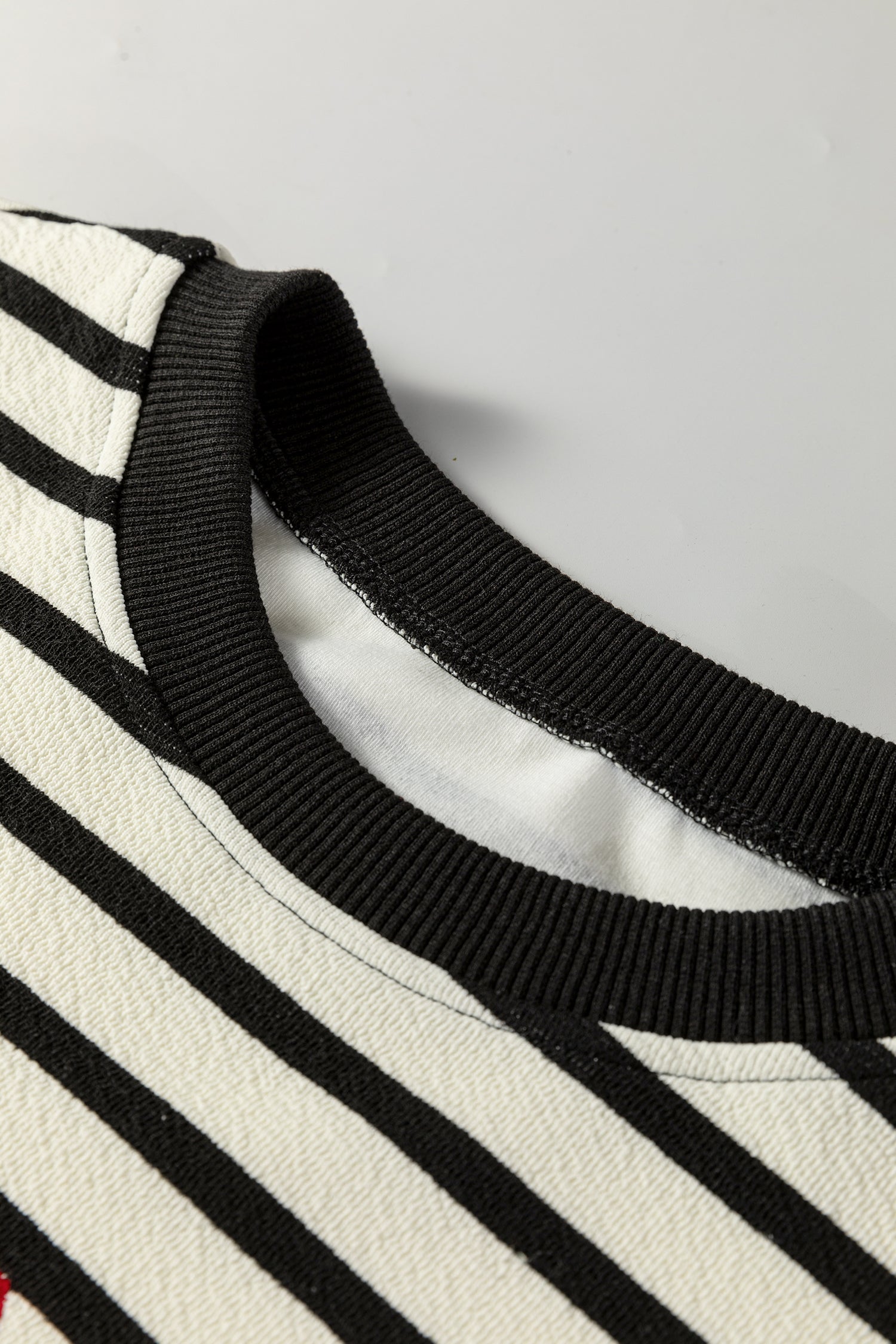 Black Stripe Contrast MERRY Letter Christmas Print Drop Shoulder Sweatshirt - Tops/Sweatshirts & Hoodies