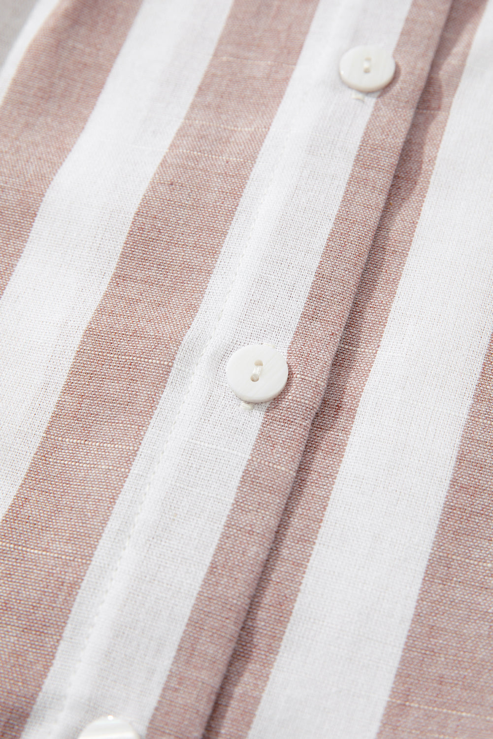 Khaki Stripe Casual Button Down Sleeveless Shirt eAura