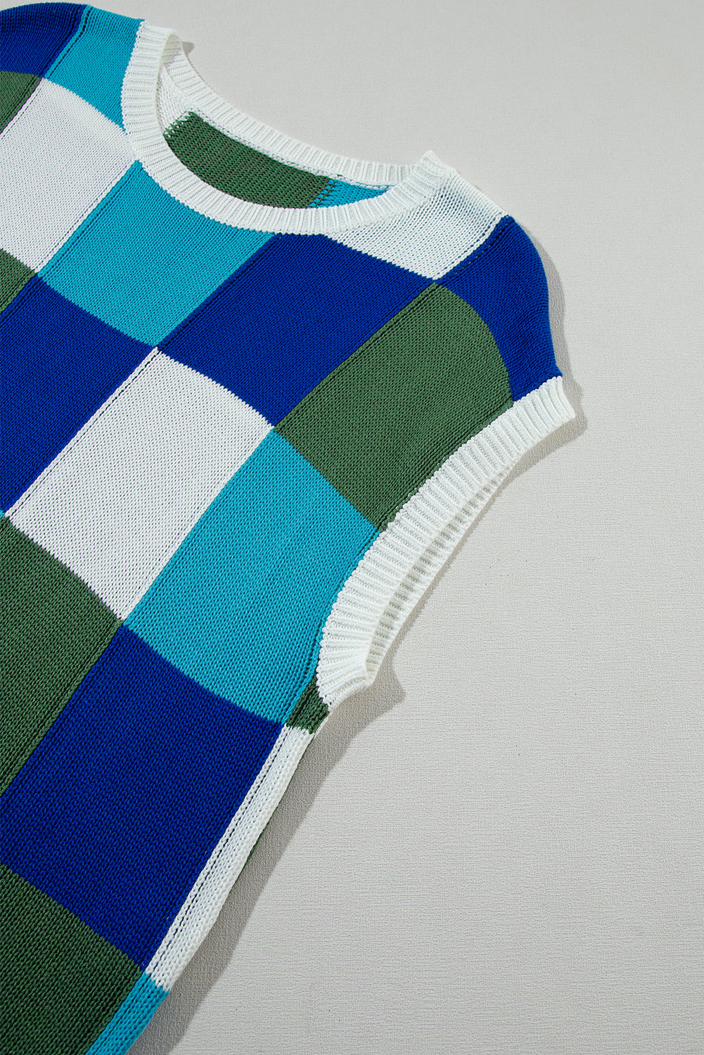 Grapefruit Orange Colour Block Cap Sleeve Sweater eAura