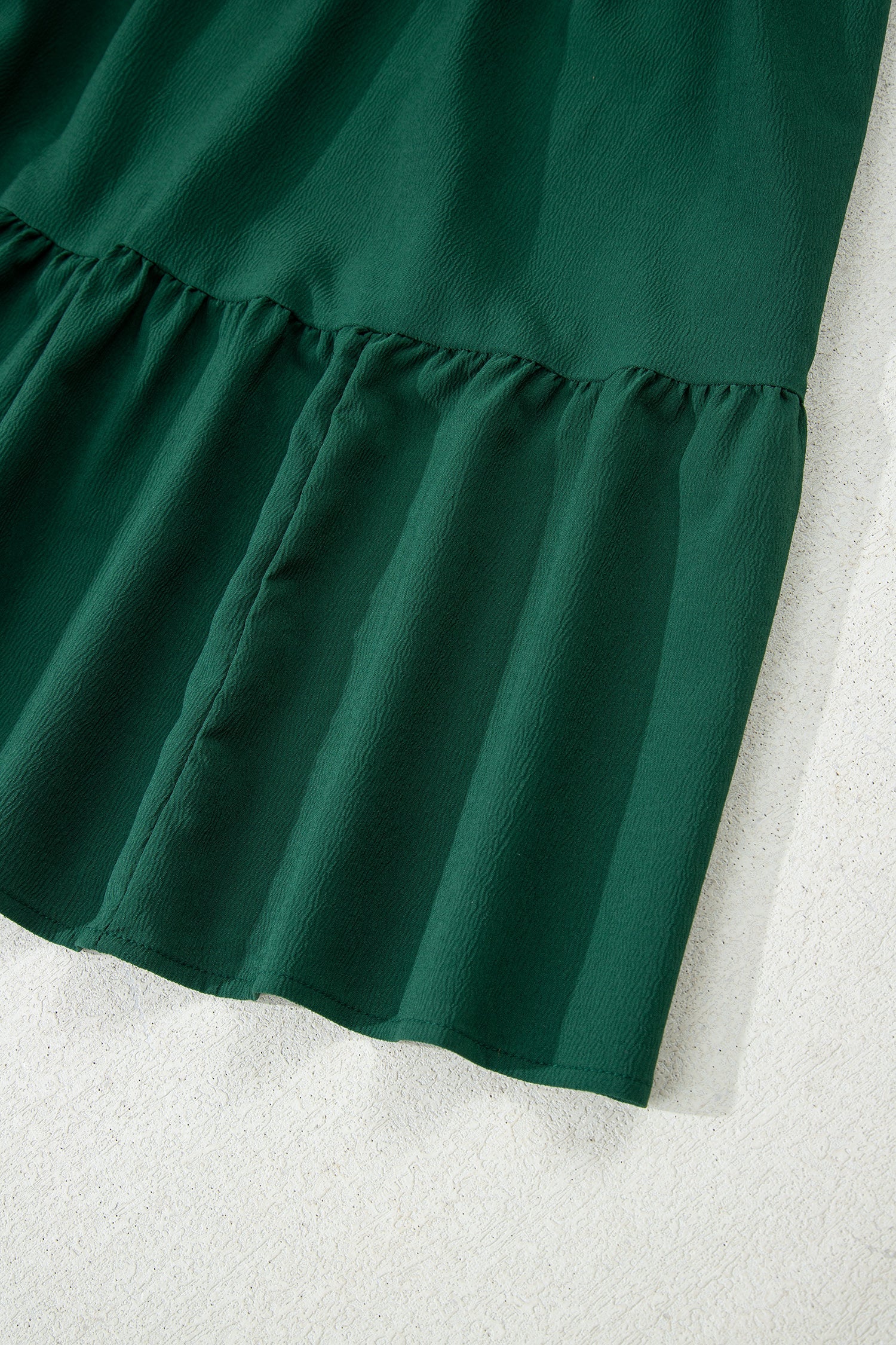 Long Sleeve Button V-Neck Tiered Maxi Dress - Dresses/Maxi Dresses