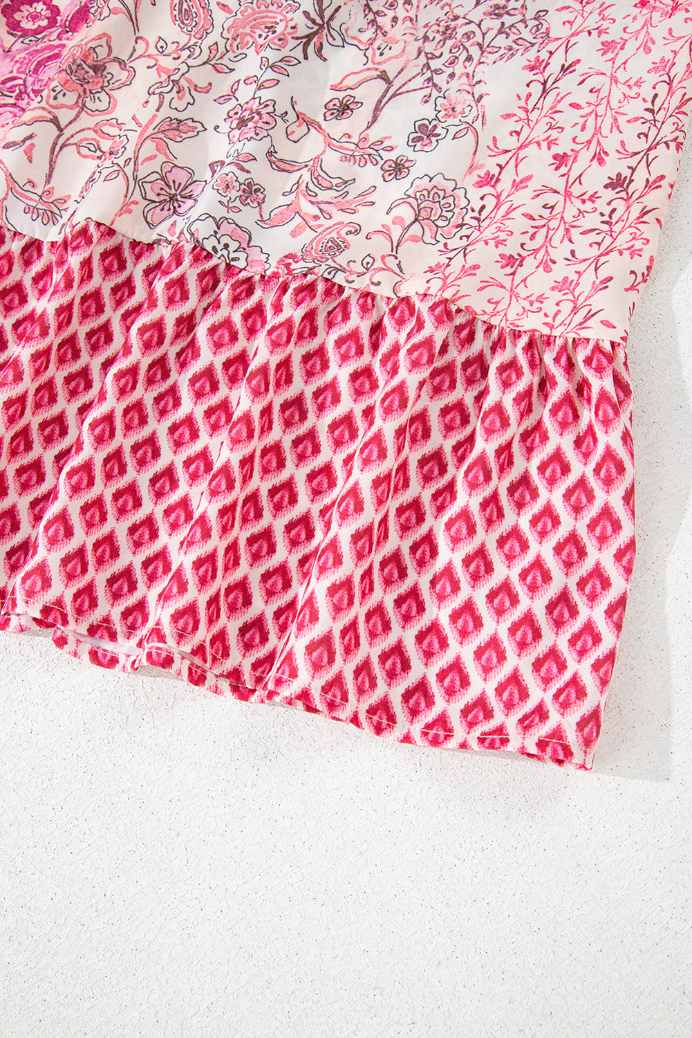 Red Boho Pattern Print Tassel Drawstring High Waist Maxi Skirt - eAura