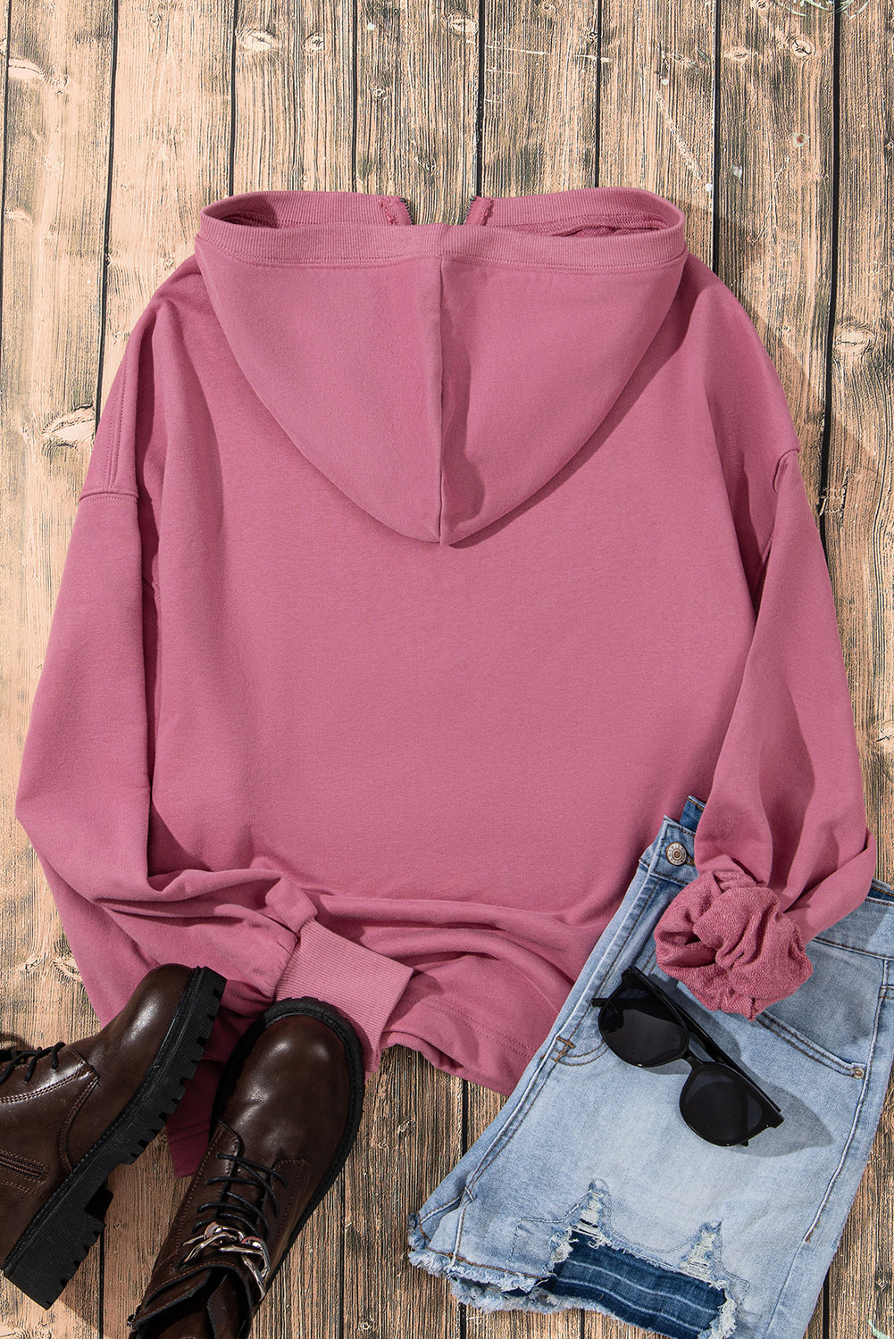 Valerian Solid Kangaroo Pocket Half Zipper Oversized Hoodie eAura