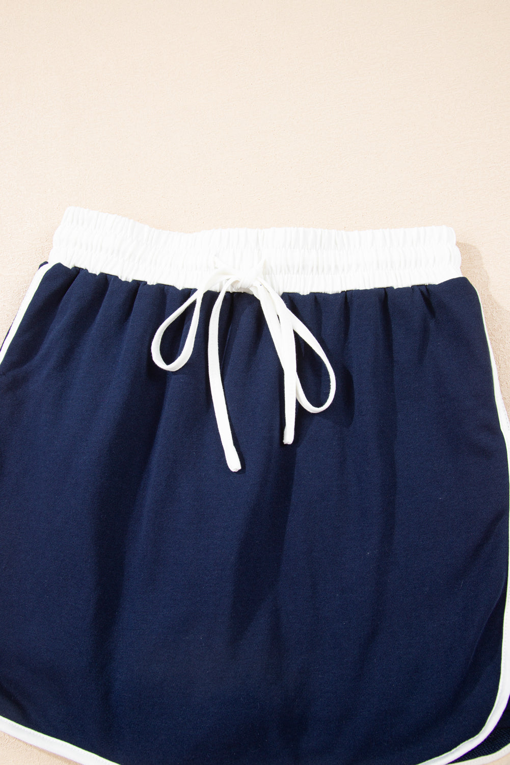 Varsity Stripe Detail Drop Shoulder Pullover Mini Skort Co-ord Set