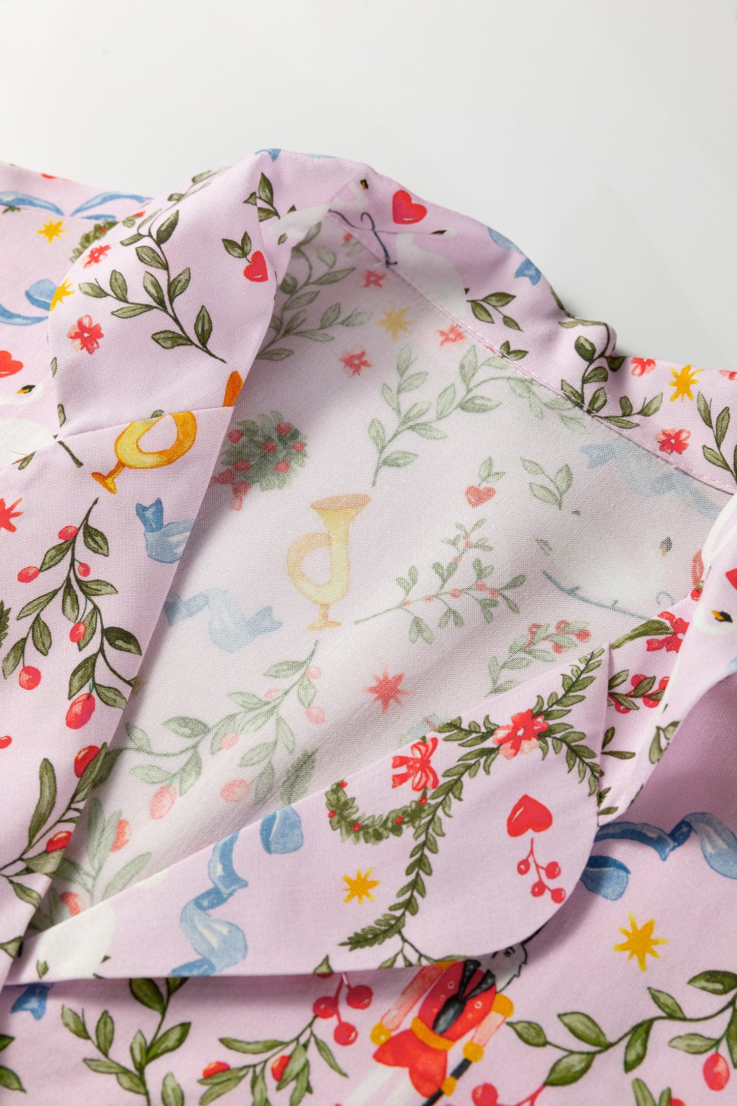 Christmas Print Nutcracker Long Sleeve and Shorts Pyjama Set - eAura