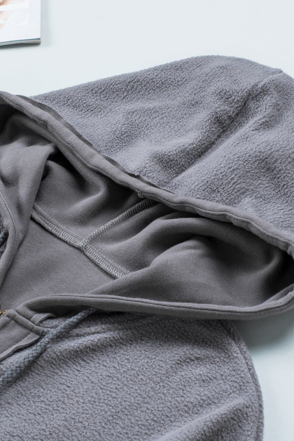 Flap Pocket Drawstring Hood Zip Up Jacket Beagle Boutique Fashion Outlet