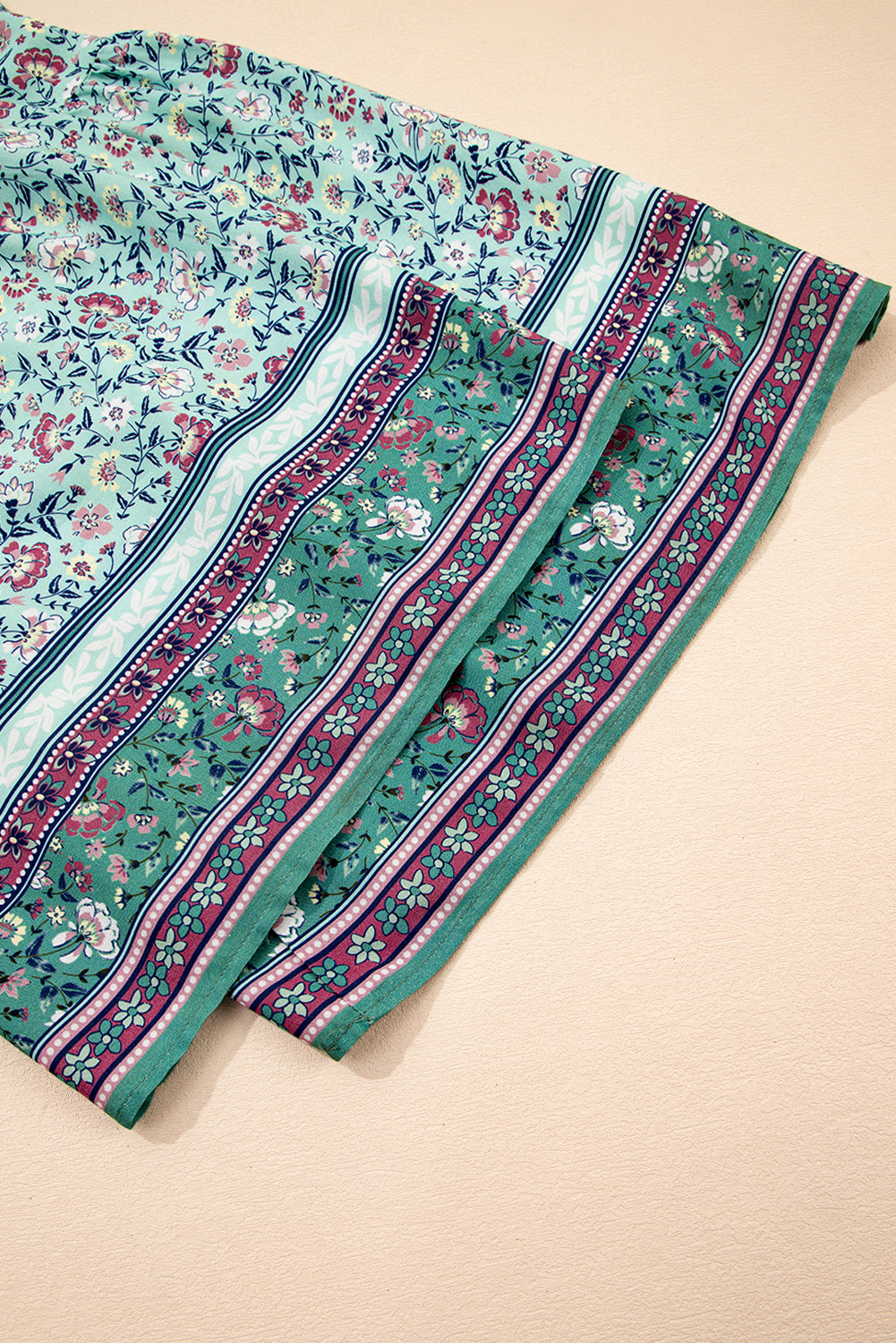 Bohemian Floral Ruffle Bottom Spaghetti Strap Jumpsuit eAura