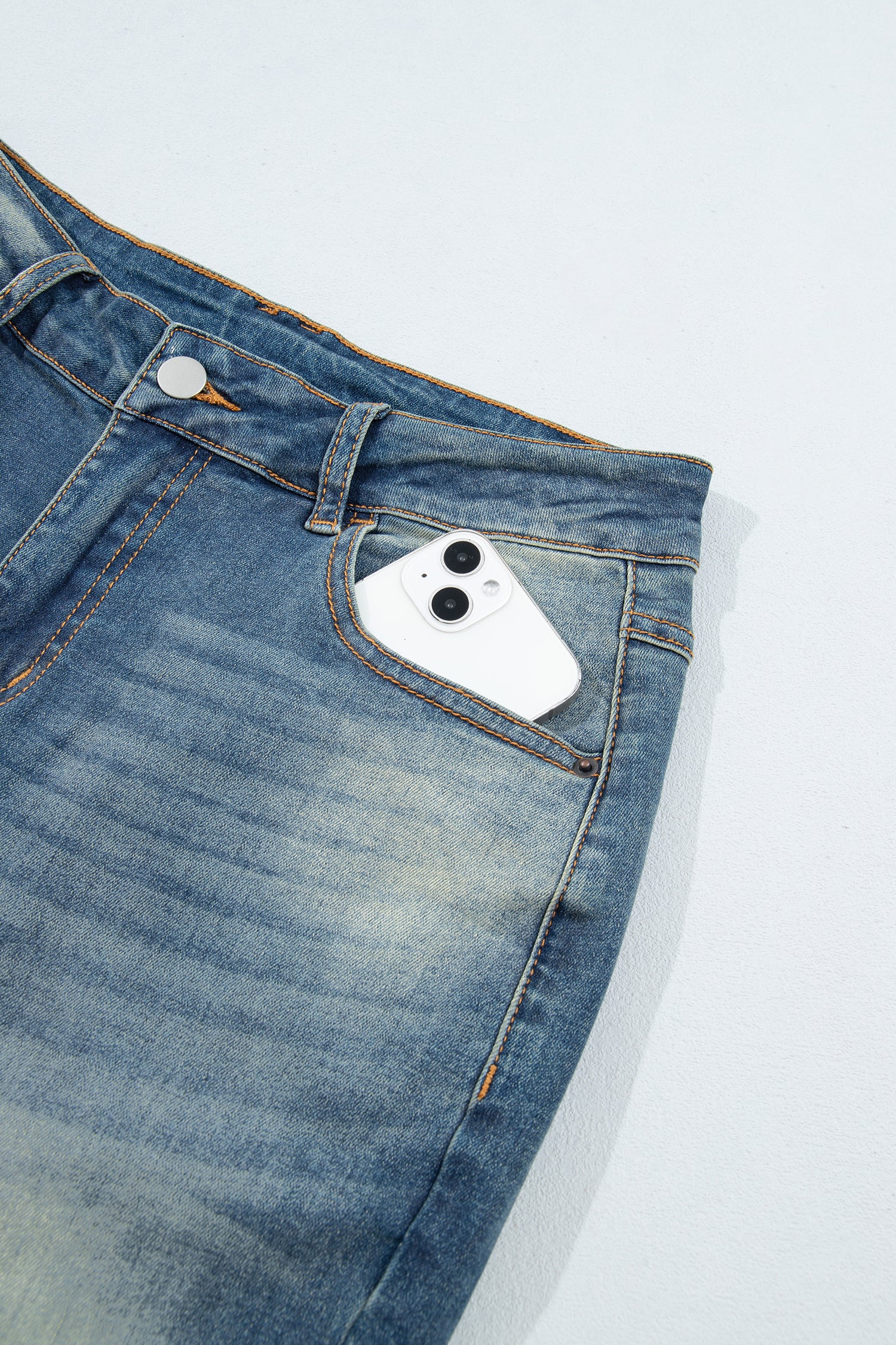 Pocket Detail Flare Leg Jeans – Sail Blue