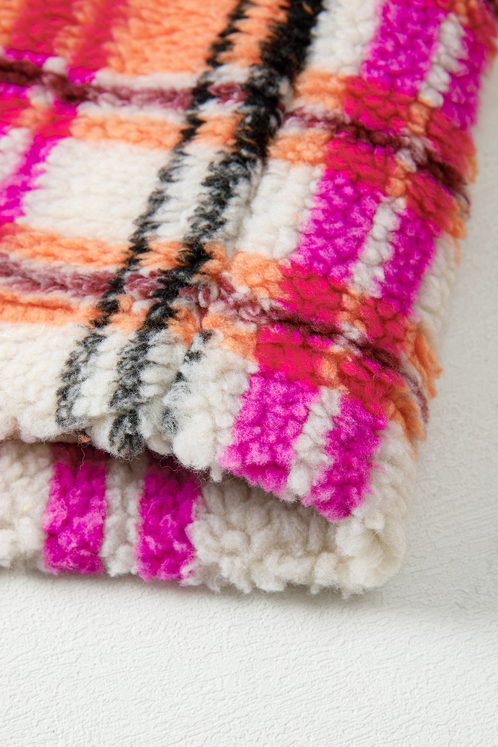 Rose Sherpa Plaid Jacket Gilet eAura