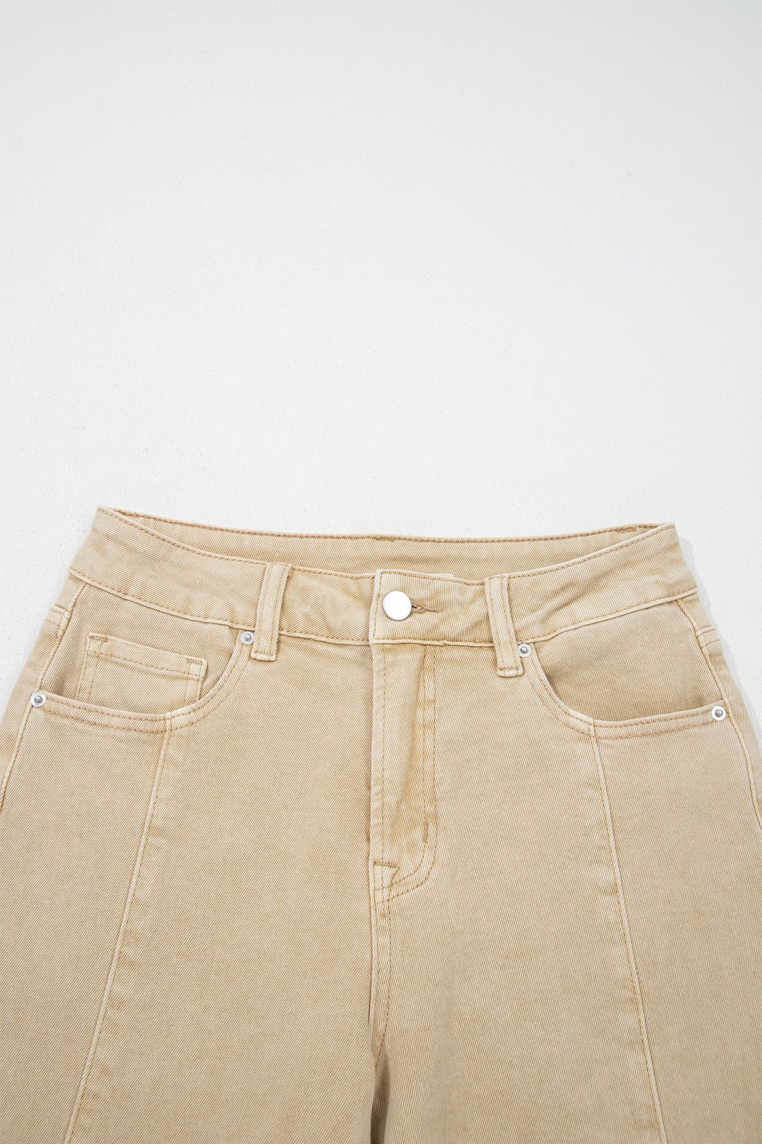 Seamed Center Wide Leg Cropped Jeans