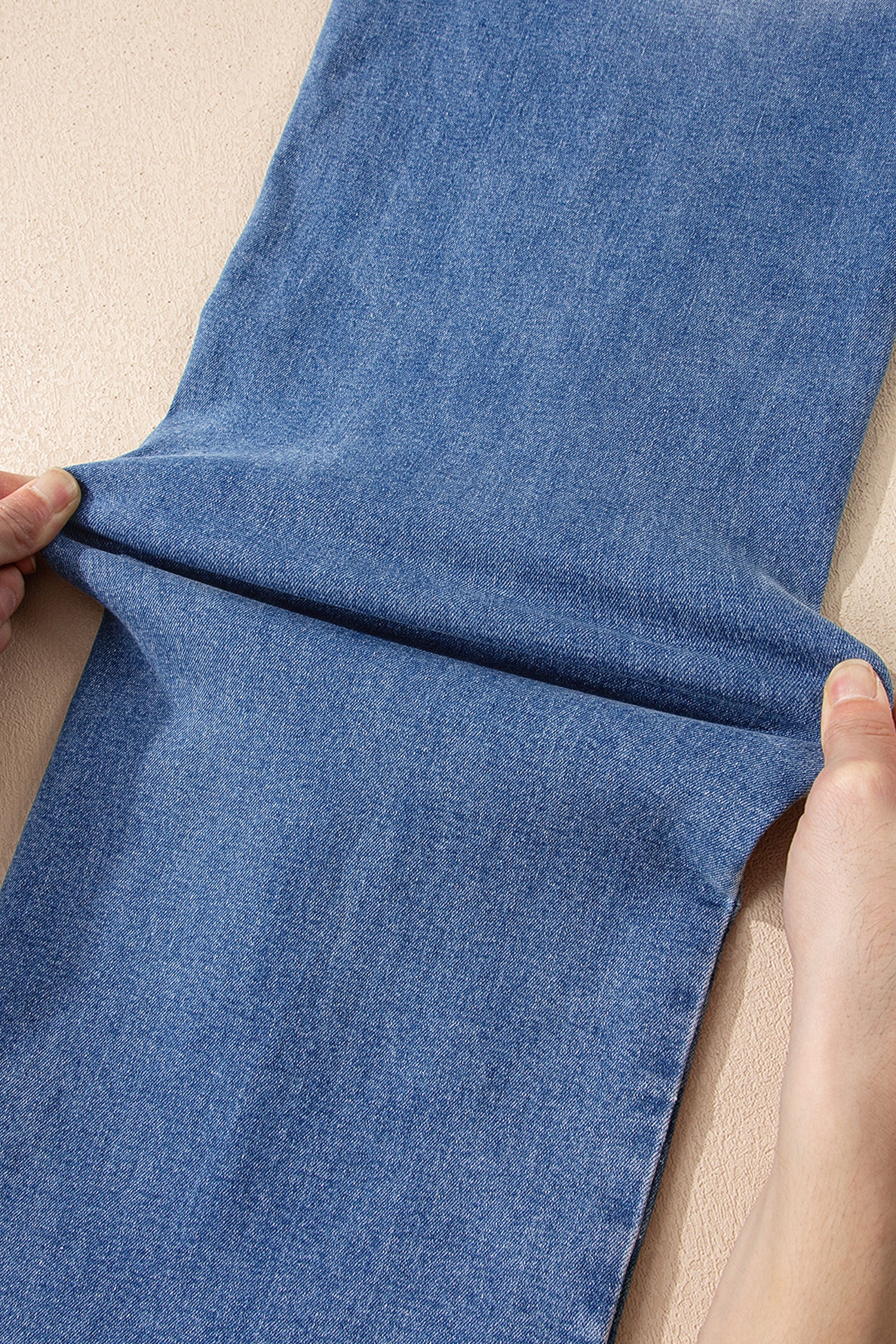 Double Button Zip Fly Straight Leg Jeans - Bottoms/Jeans