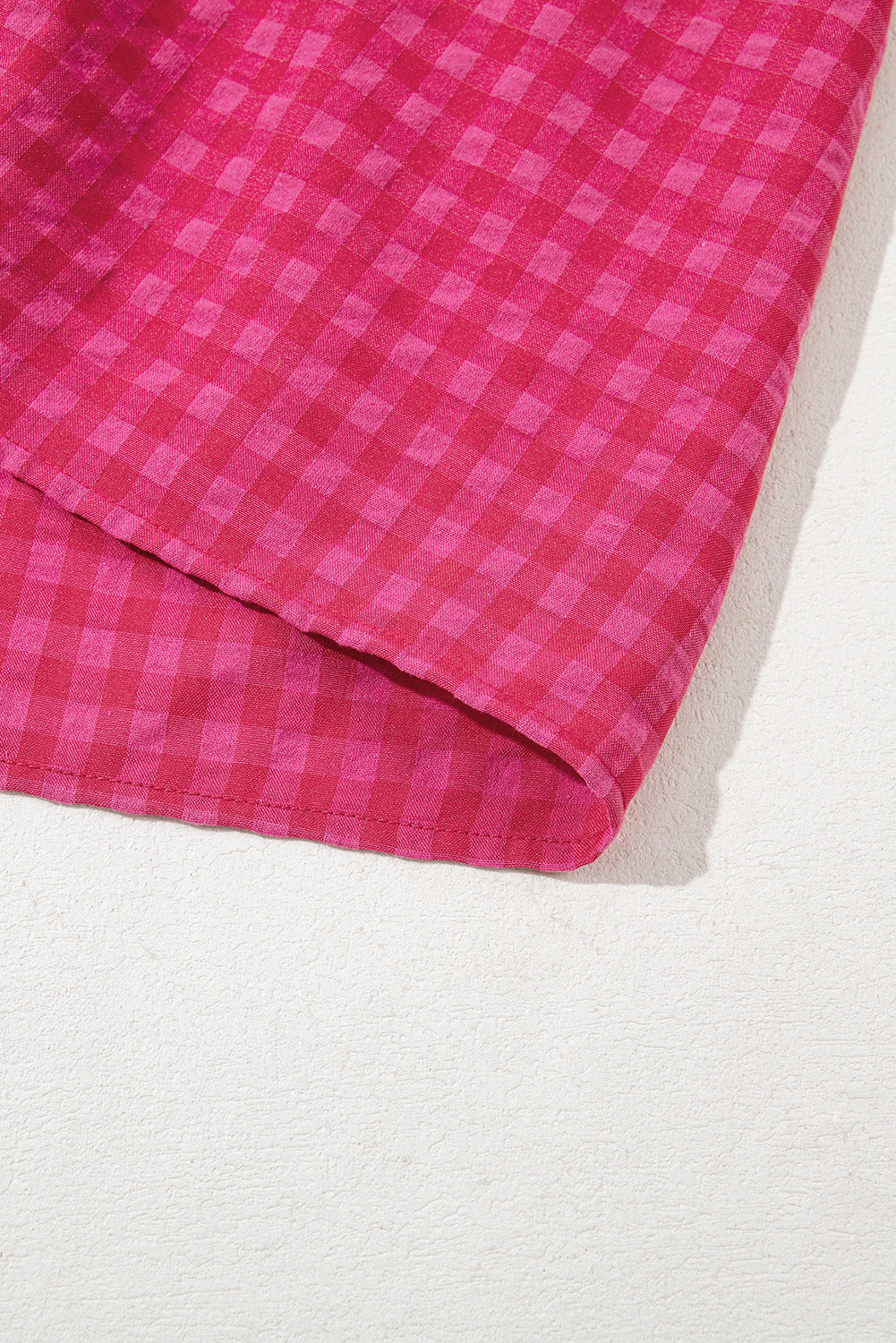 Rose Ginham Check Bubble Sleeve Ruffled Maxi Dress - eAura