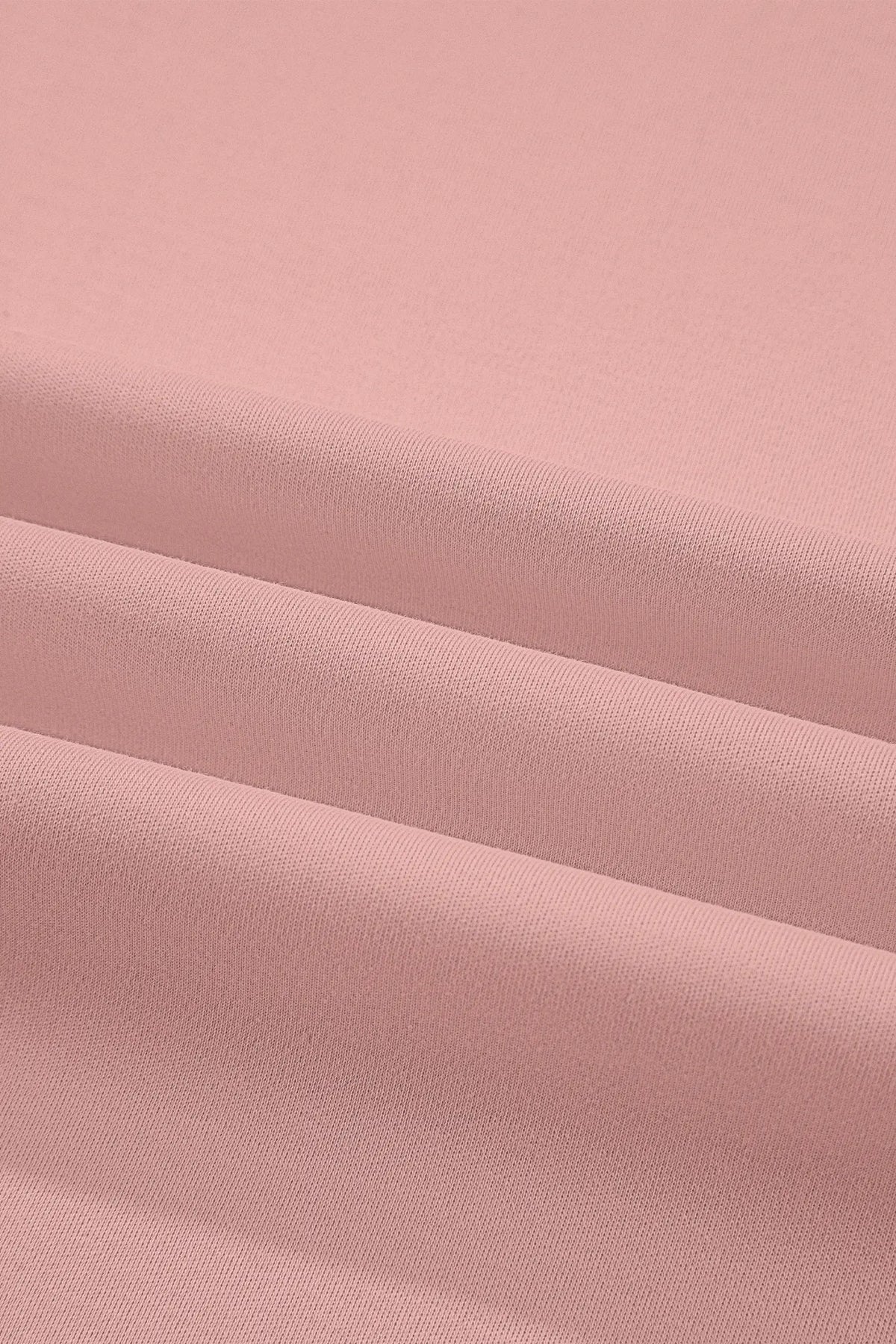 Solid Colour High Neck Oversize Tee – Wisteria