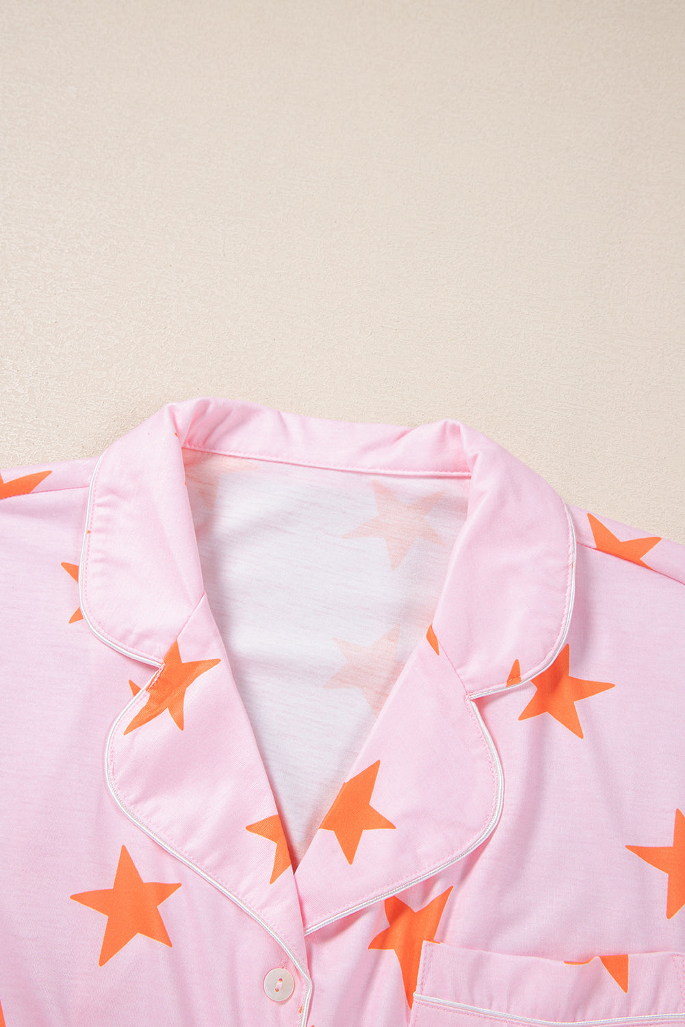 Pink Stars Short Sleeve Shirt and Shorts Bamboo Pyjama Set eAura