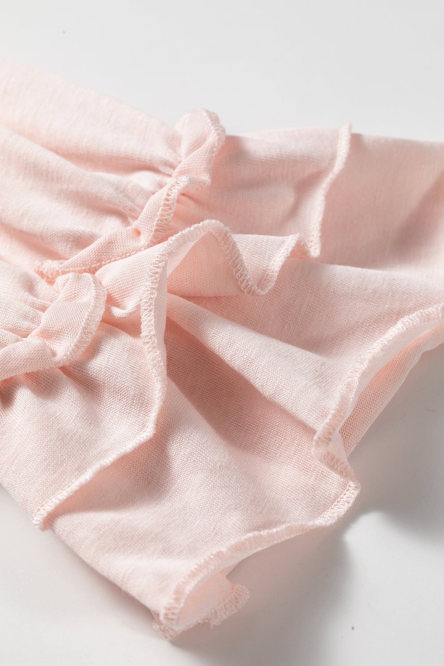Gossamer Pink Long Sleeve Ruffle Cuff Casual Elegant Top – Light Pink