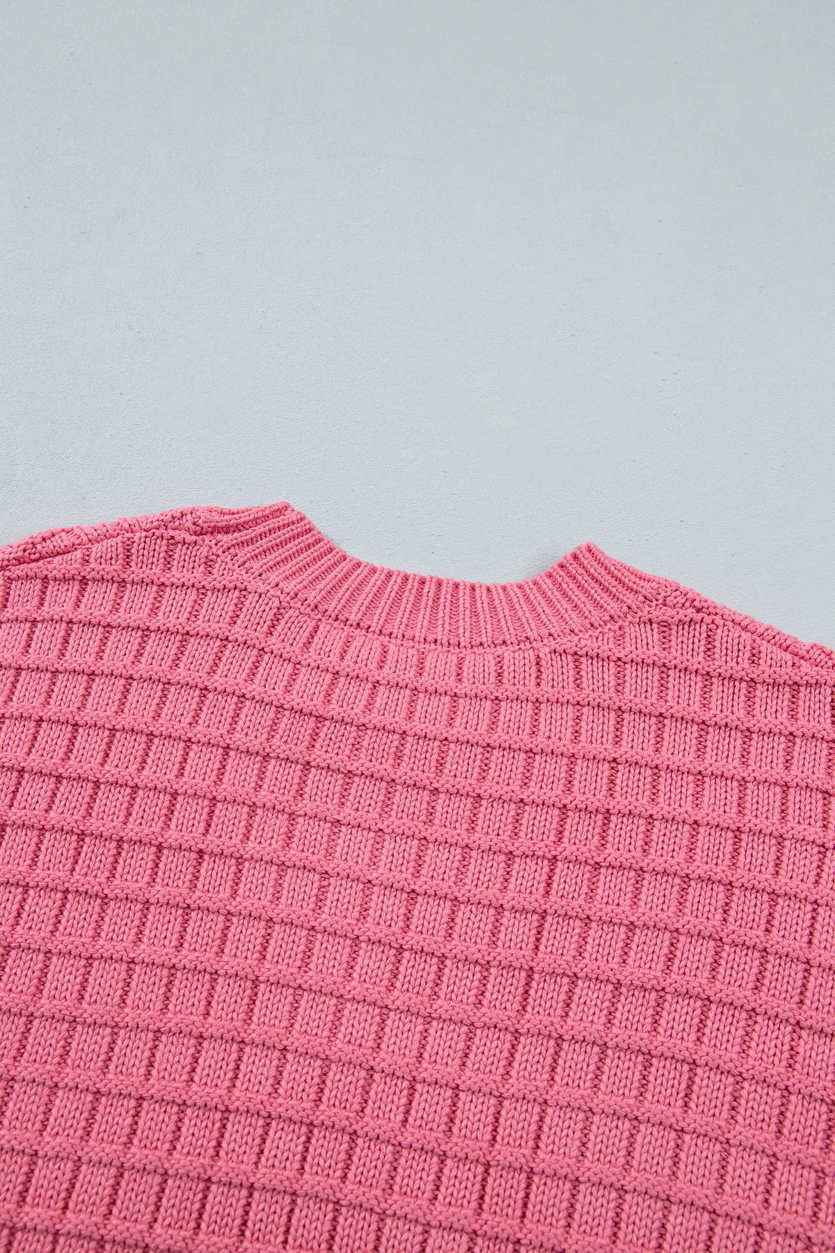 Drop Shoulder Long Sleeve Knit Regular Fit Sweater – Peach Blossom