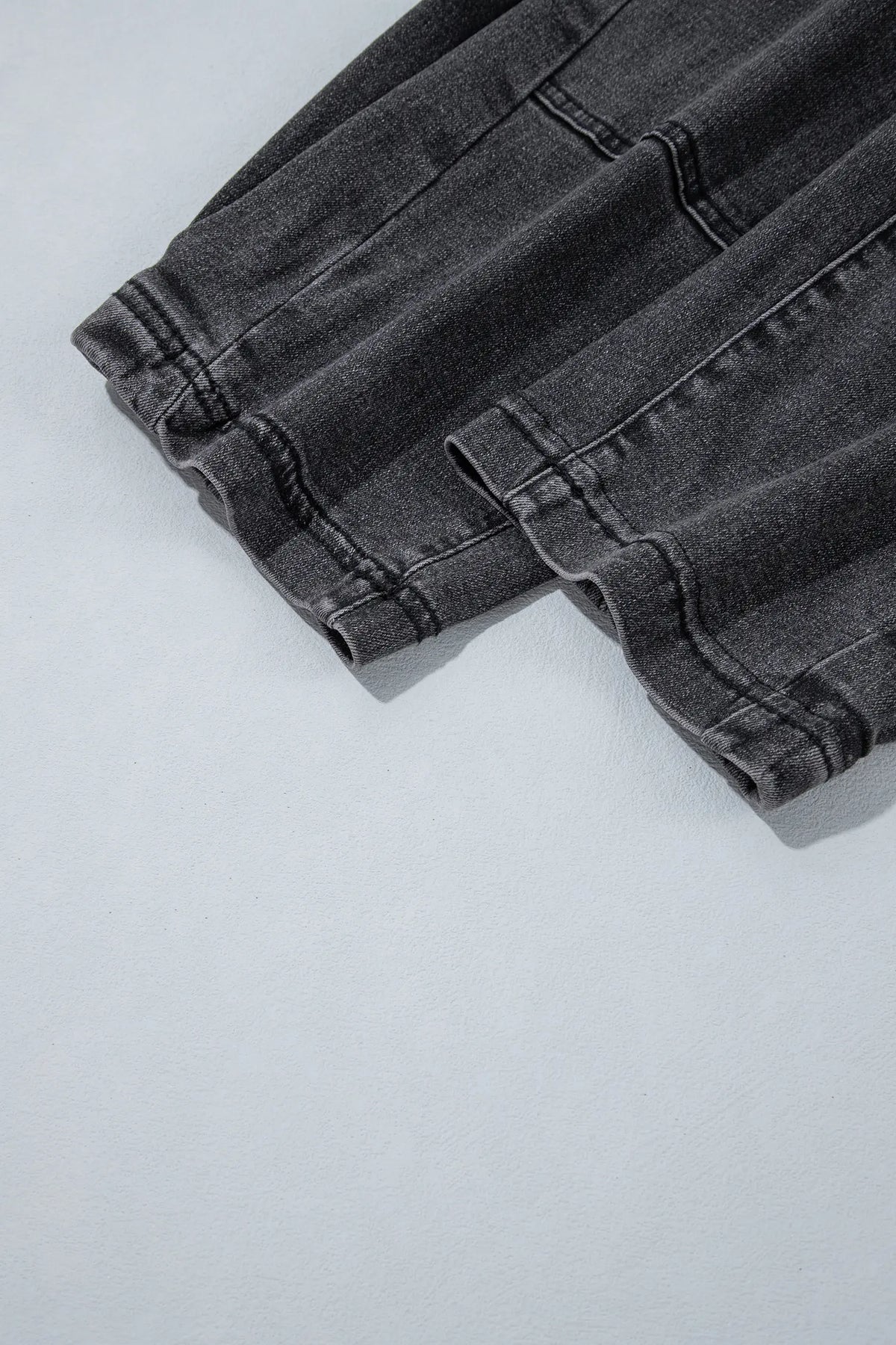 Decorative Seam Patchwork Detail Solid Colour Jeans