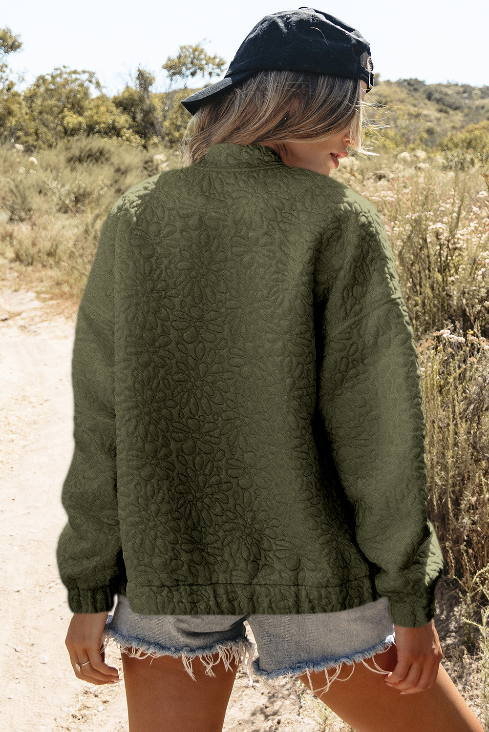 Jungle Green Floral Quilted Jacket Beagle Boutique Fashion Outlet