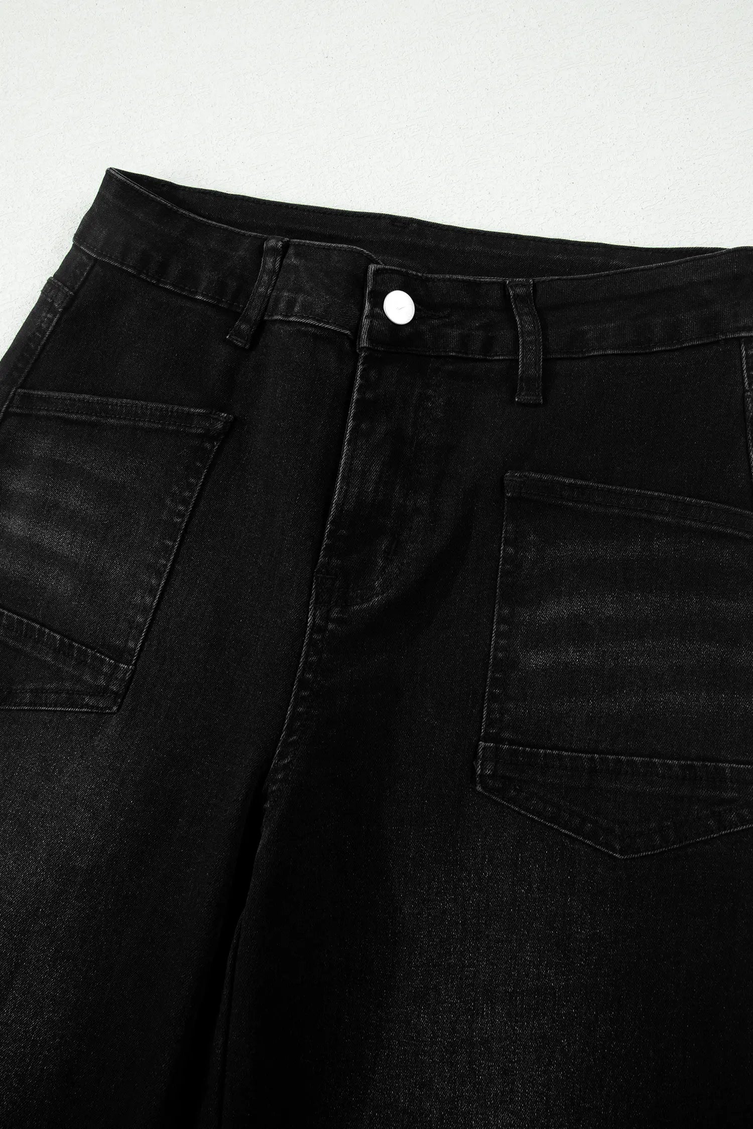 Sail Blue Frayed Cropped Barrel Jeans