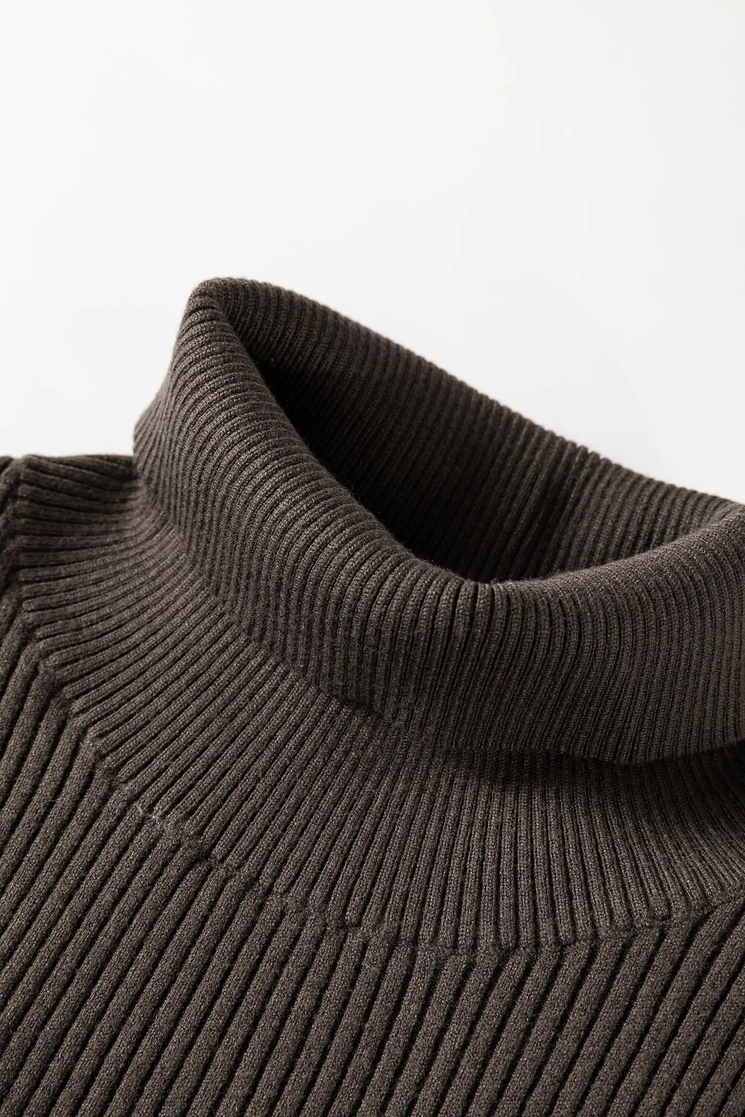 Western Ribbed Knit High Neck Sleeveless Waist Slim Fit Sweater Vest – Chicory Coffee