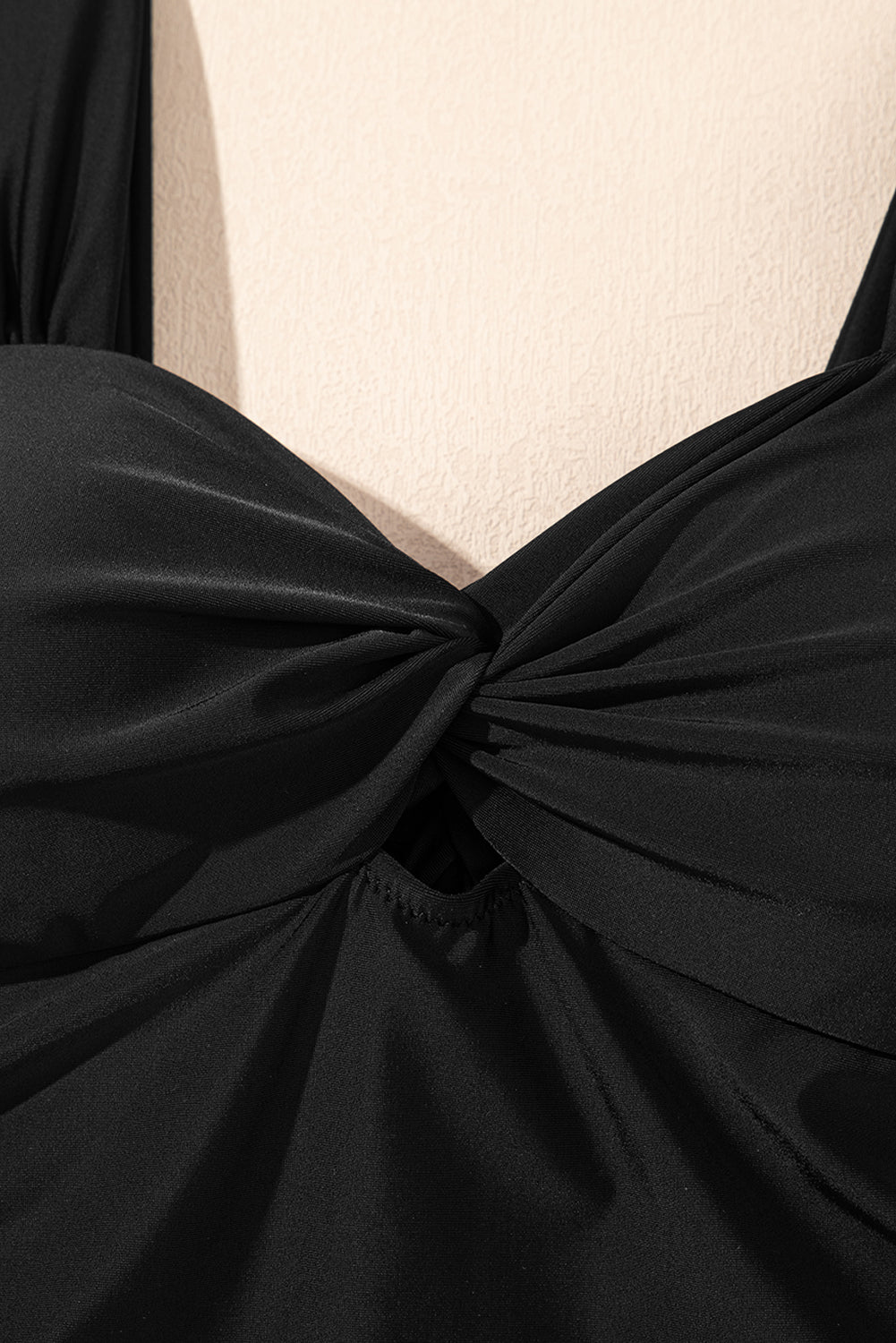 Black Cut out Twist Bowknot Backless One Piece Swimsuit eAura