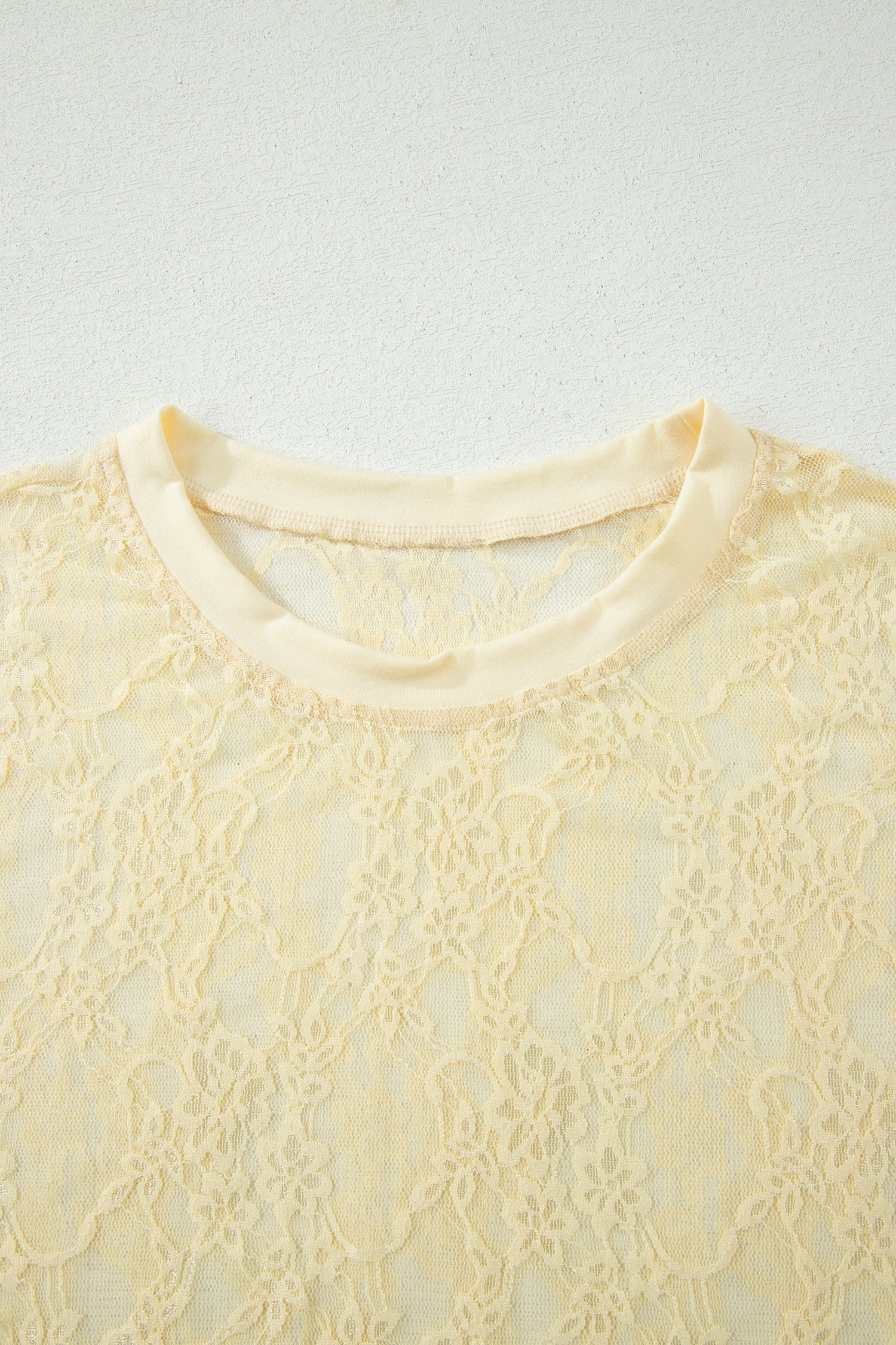 Beau Sheer Floral Lace Boxy Tee – Blue
