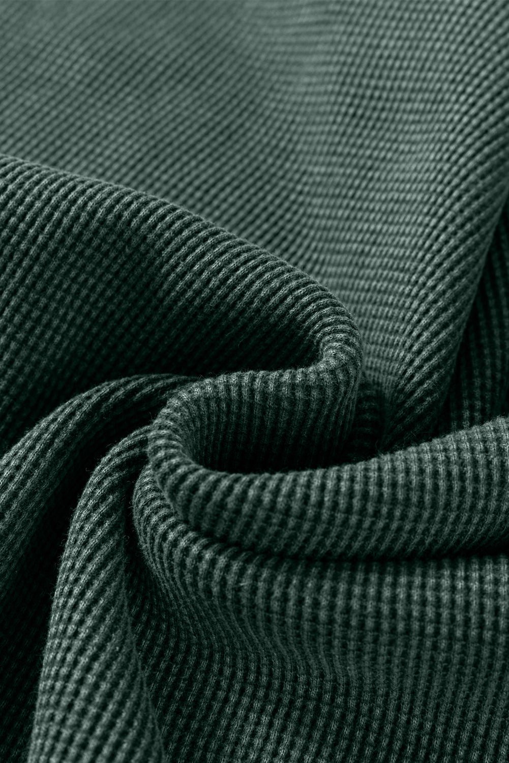 Waffle Textured Long Sleeve Loose Top - eAura