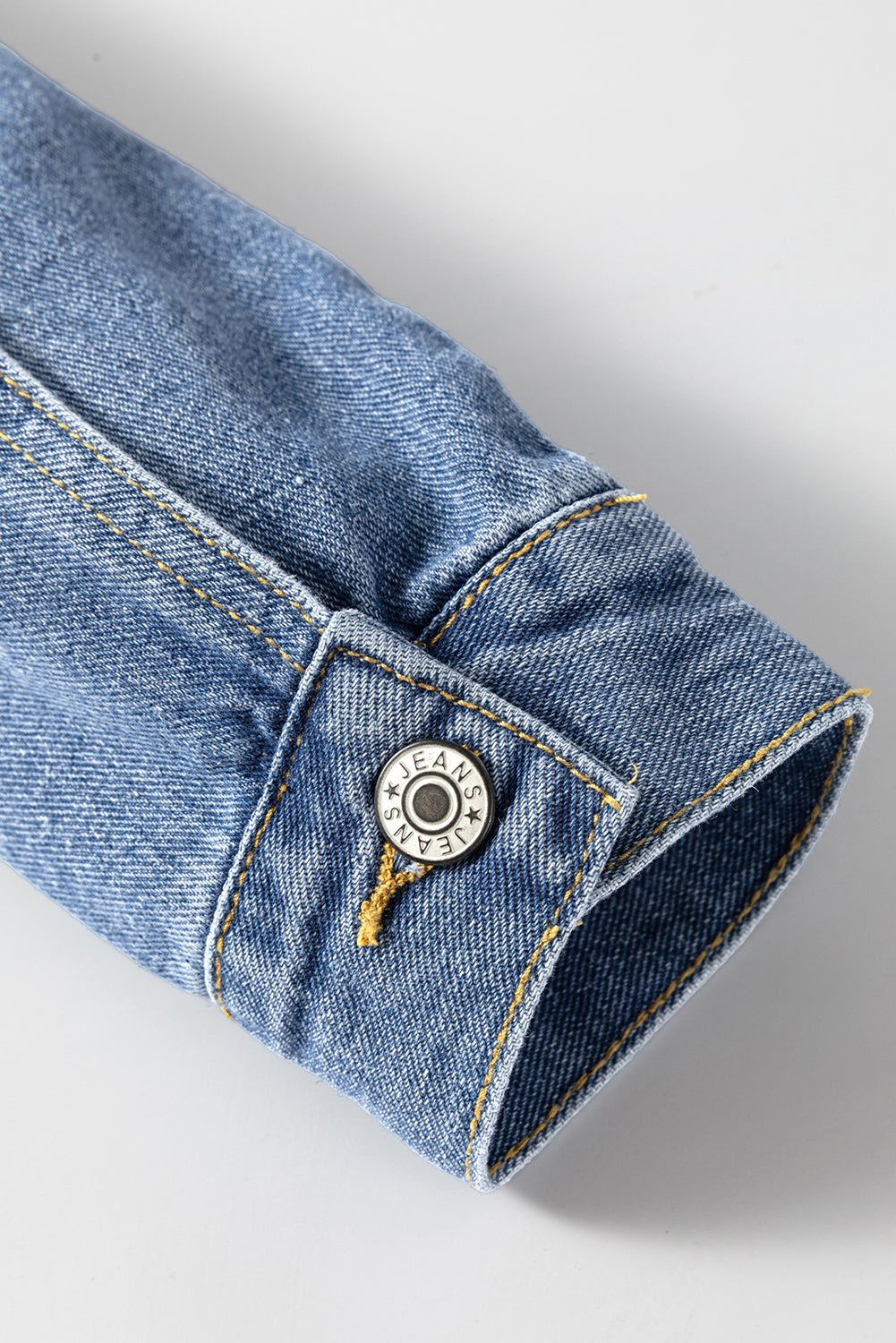 Light Blue Washed Oversize Pocketed Denim Jacket eAura