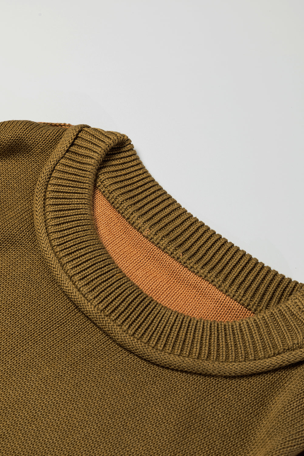 Pink Colourblock Bishop Sleeve Ribbed Trim Sweater eAura